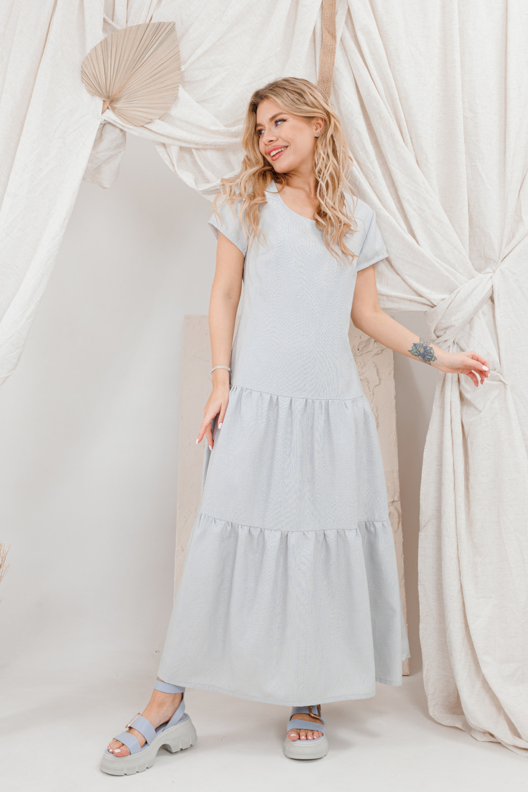 Платье Amori 9656 светло-серый - фото 5