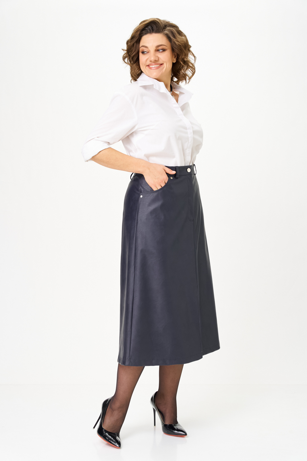 Юбка ANASTASIA MAK 1215 темно-синий - фото 3