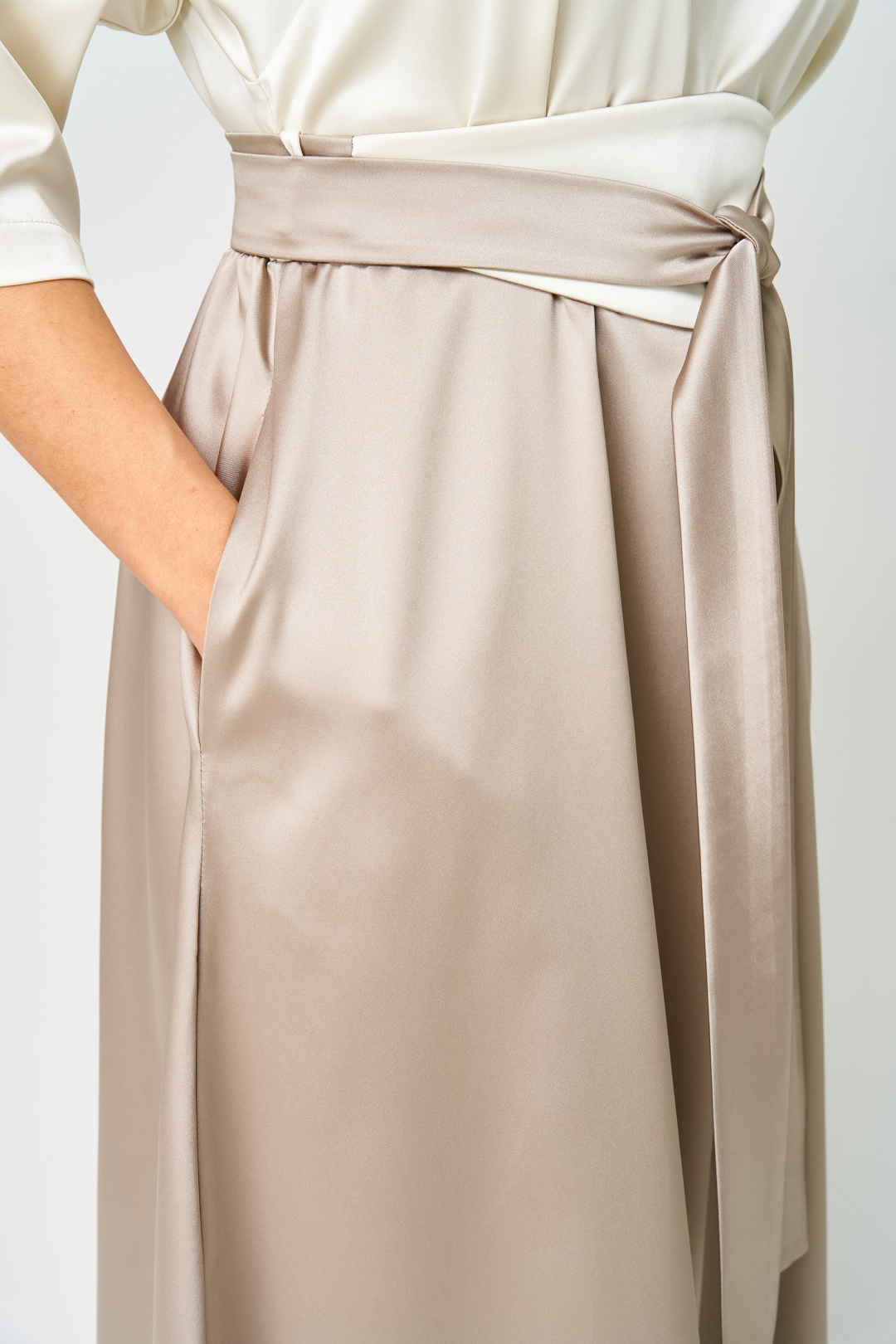 Платье ANASTASIA MAK 1229 молочный+капучино