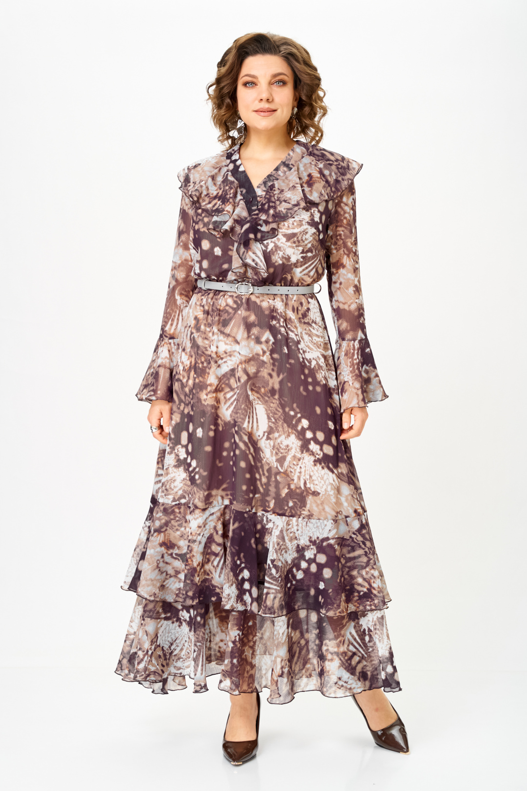 Платье ANASTASIA MAK 1280 бежево-коричневый - фото 1