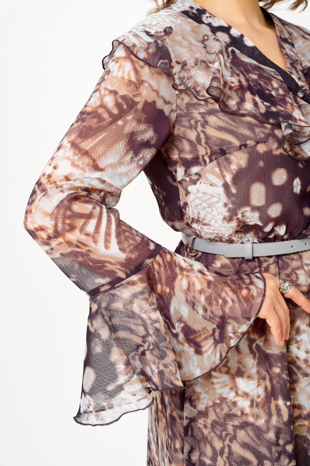 Платье ANASTASIA MAK 1280 бежево-коричневый