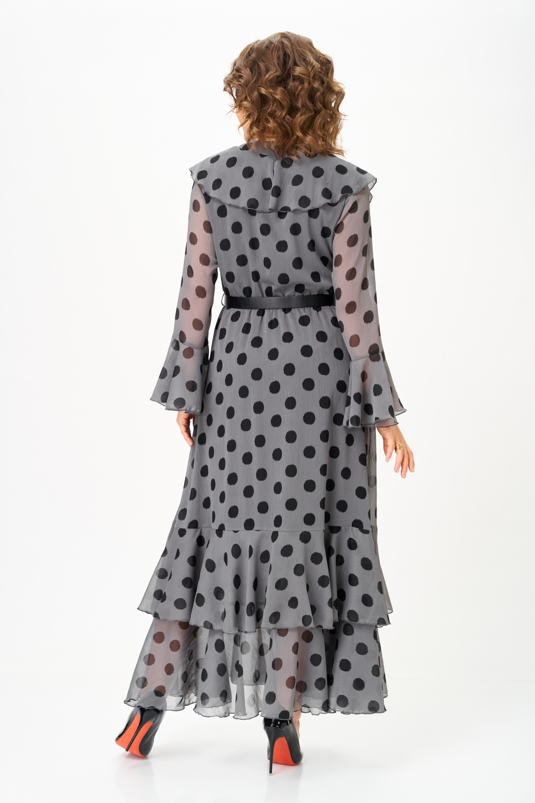 Платье ANASTASIA MAK 1280 серый + черный - фото 5