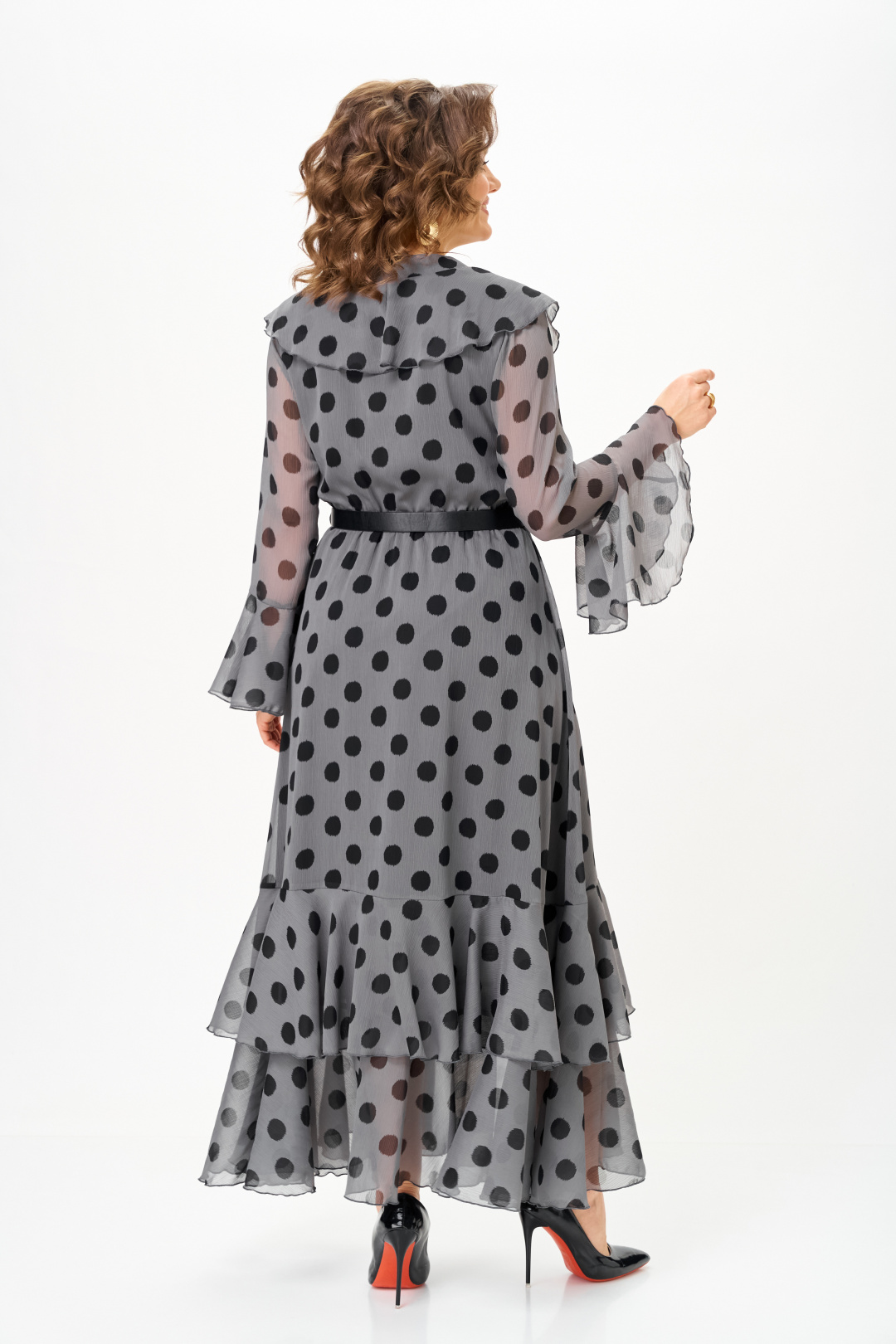 Платье ANASTASIA MAK 1280 серый + черный