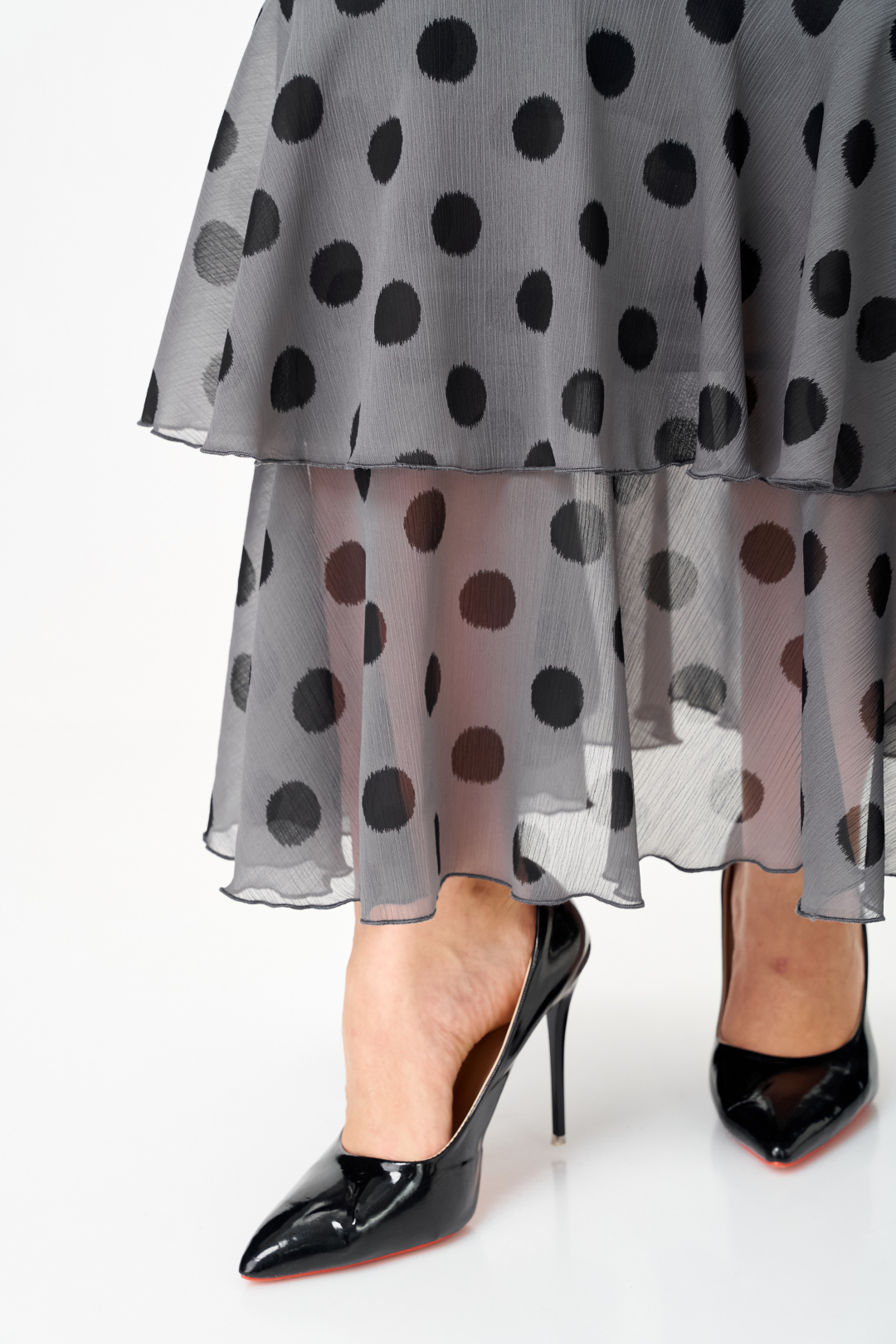 Платье ANASTASIA MAK 1280 серый + черный