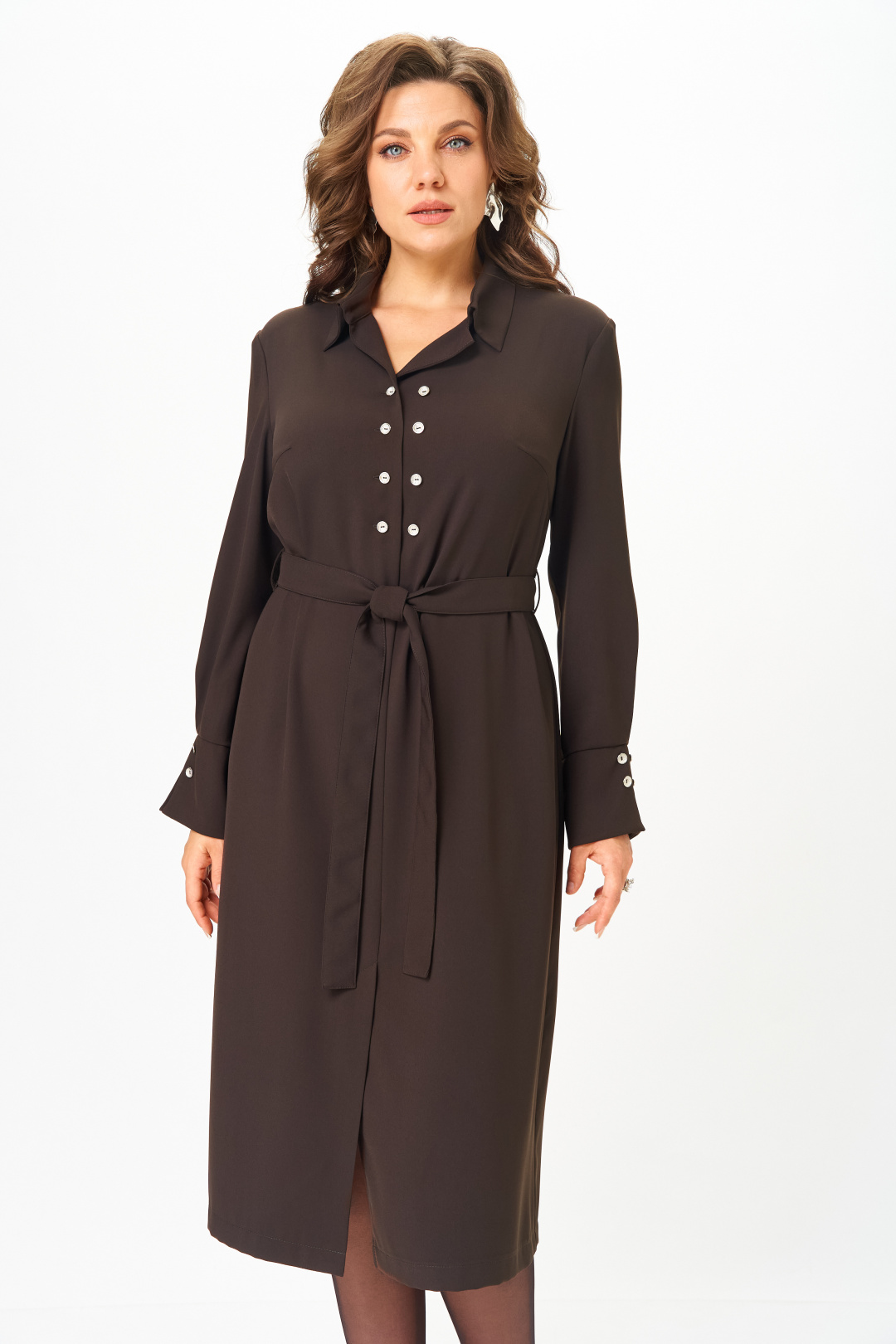 Платье ANASTASIA MAK 1296 коричневый - фото 5