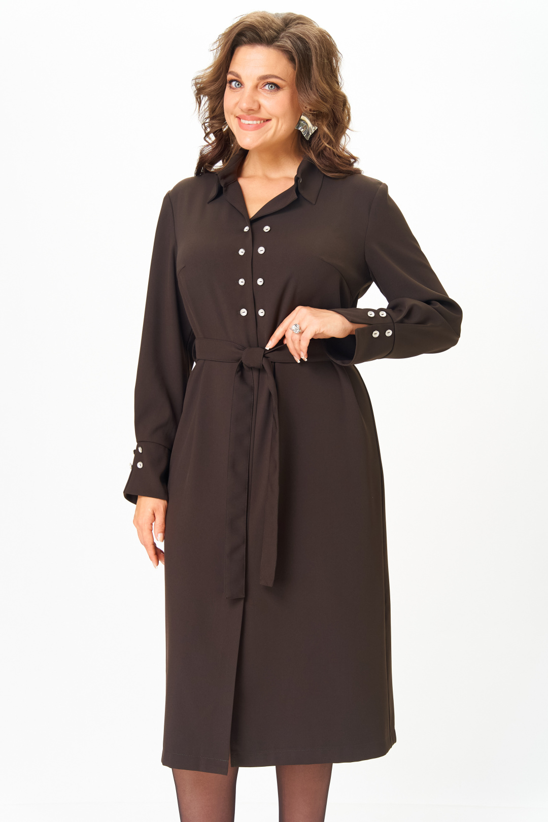 Платье ANASTASIA MAK 1296 коричневый - фото 6