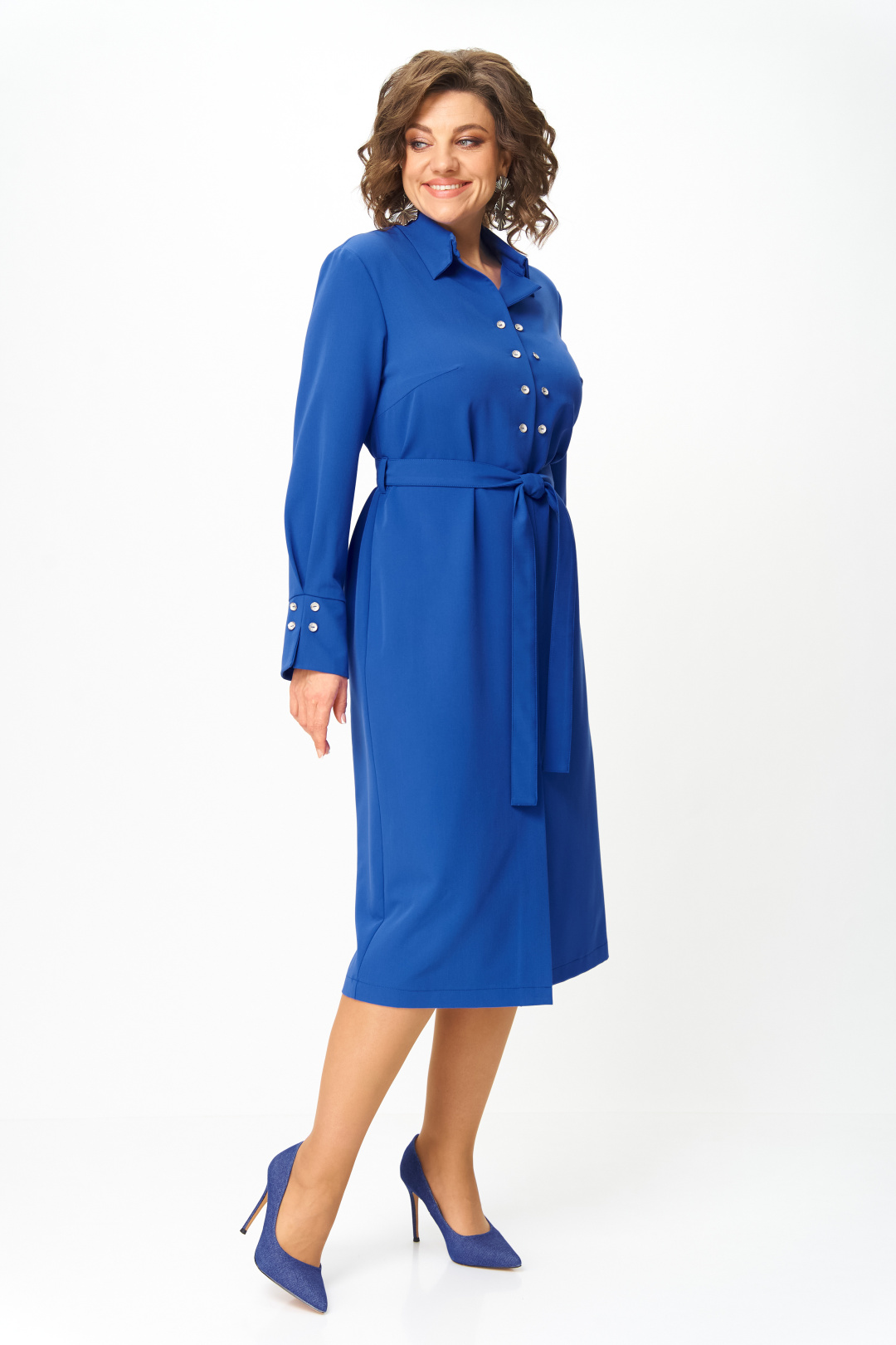 Платье ANASTASIA MAK 1296 василёк - фото 3