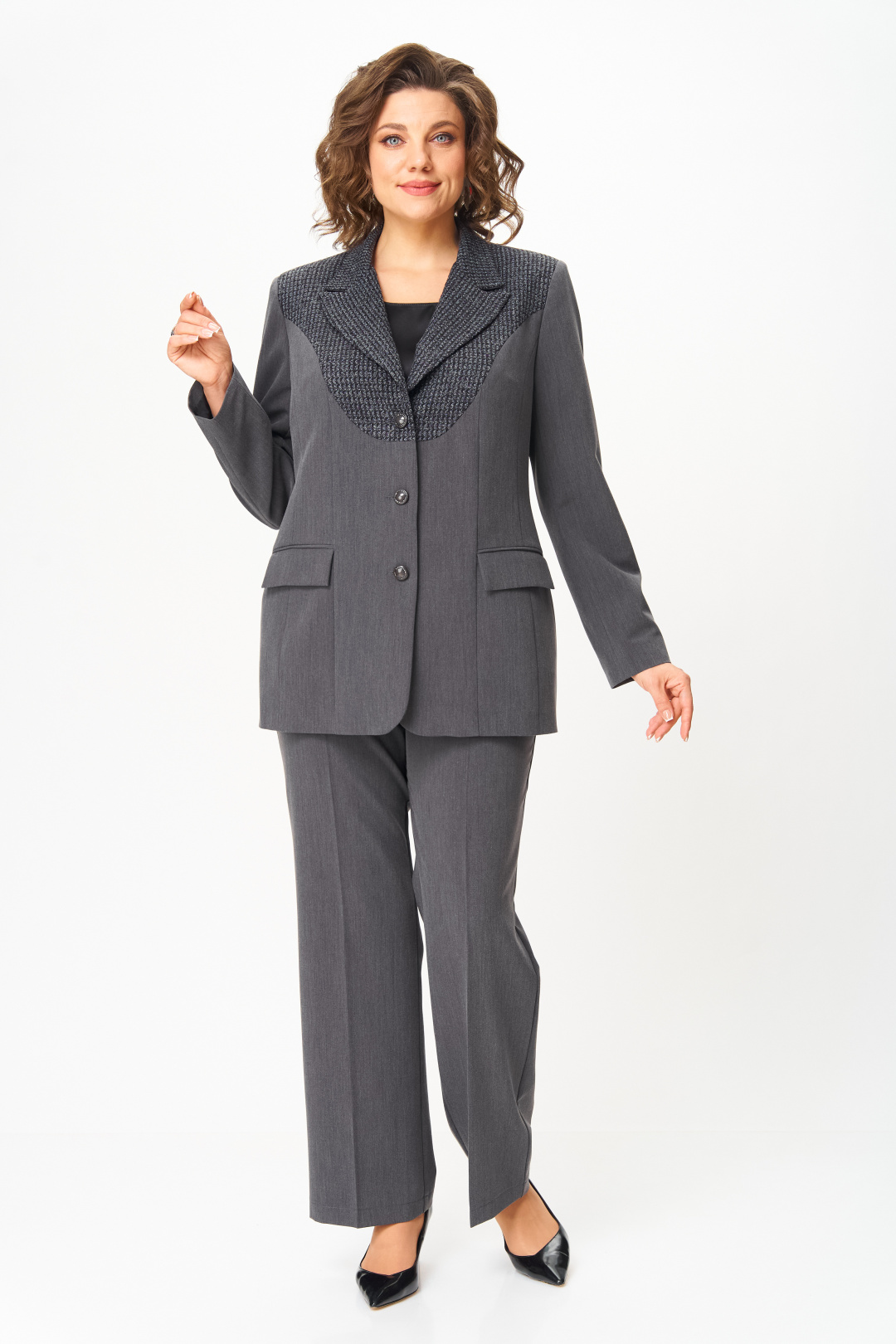 Костюм ANASTASIA MAK 1297 серый - фото 3