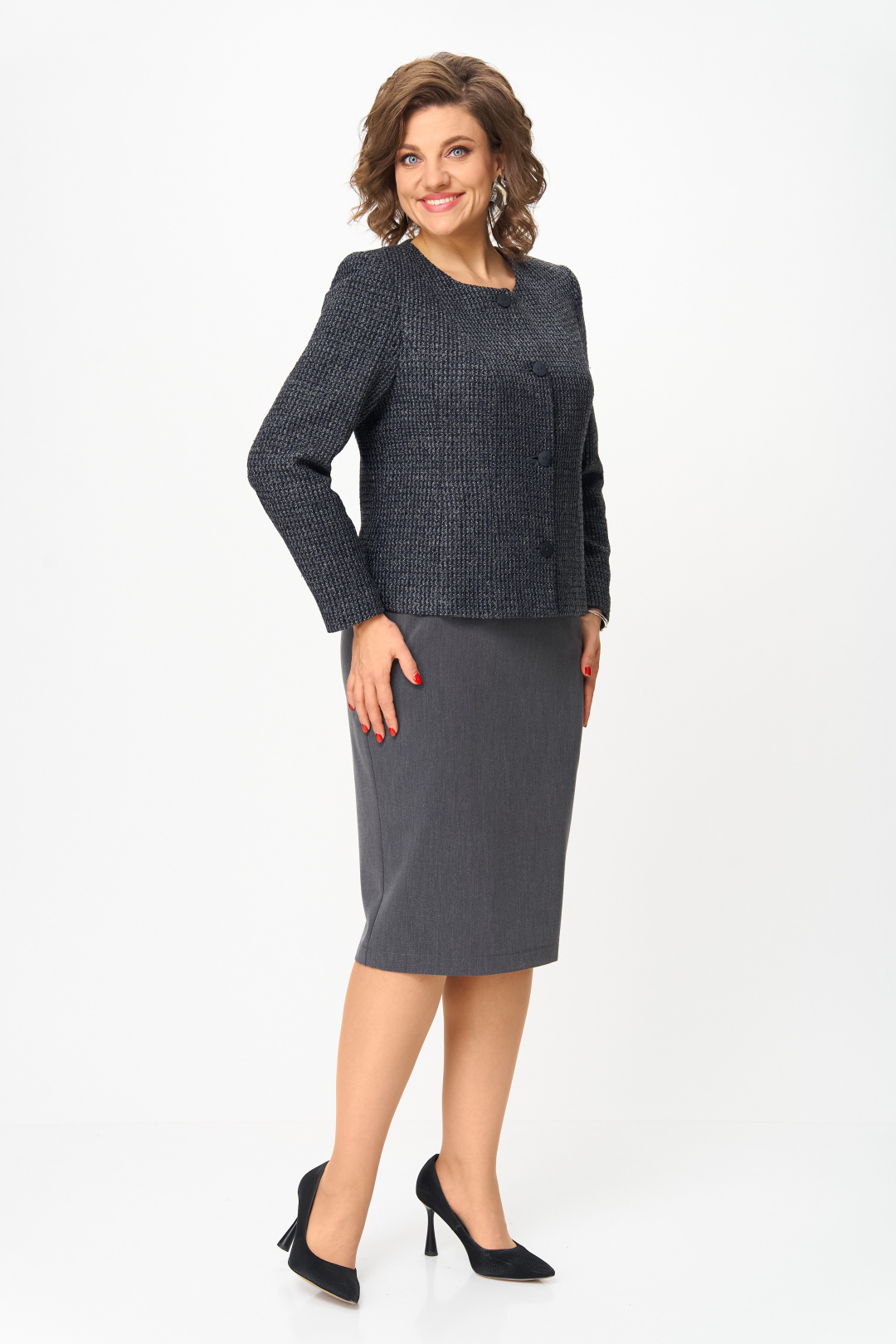 Костюм ANASTASIA MAK 1302 серый - фото 1