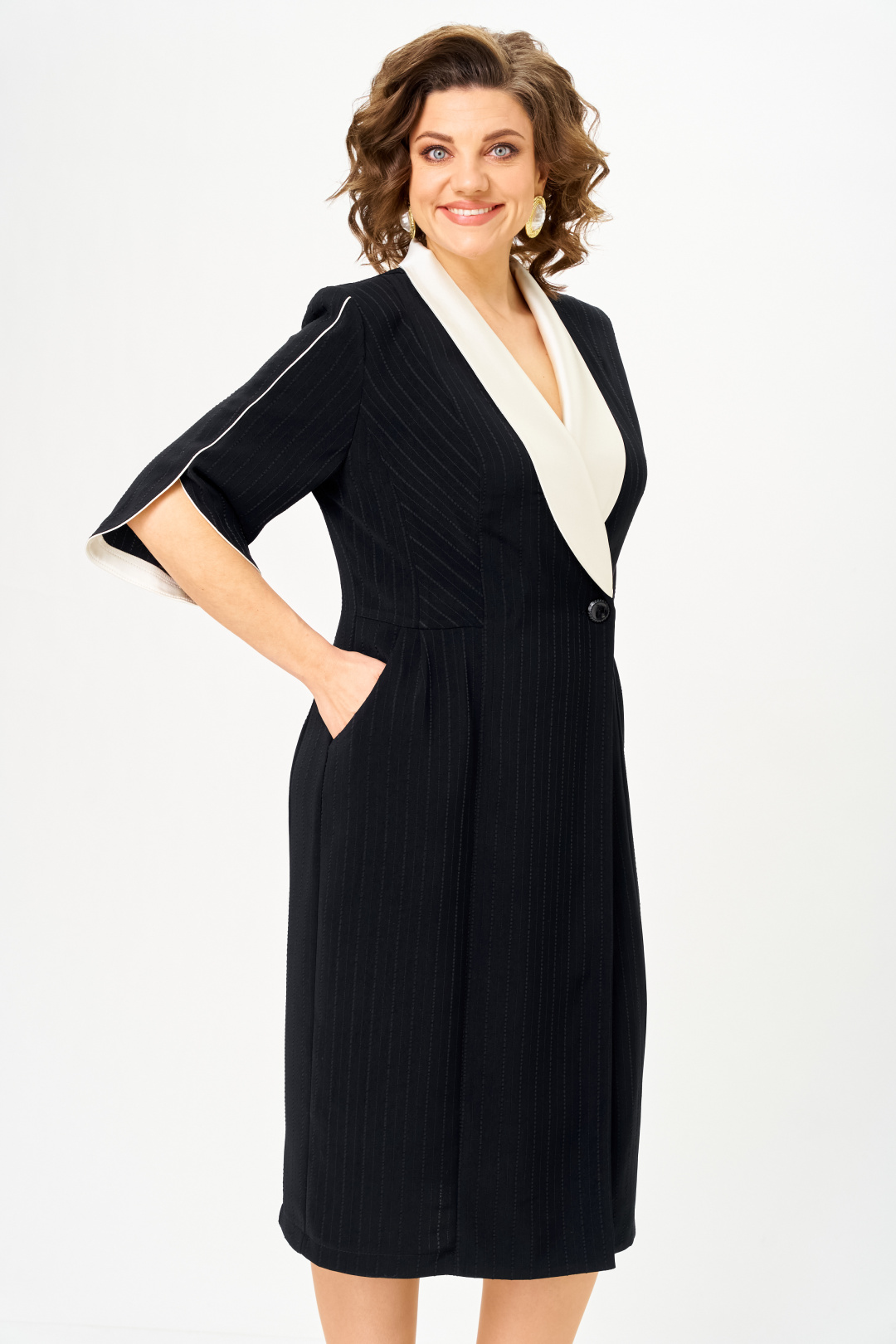 Платье ANASTASIA MAK 1308 черный - фото 6