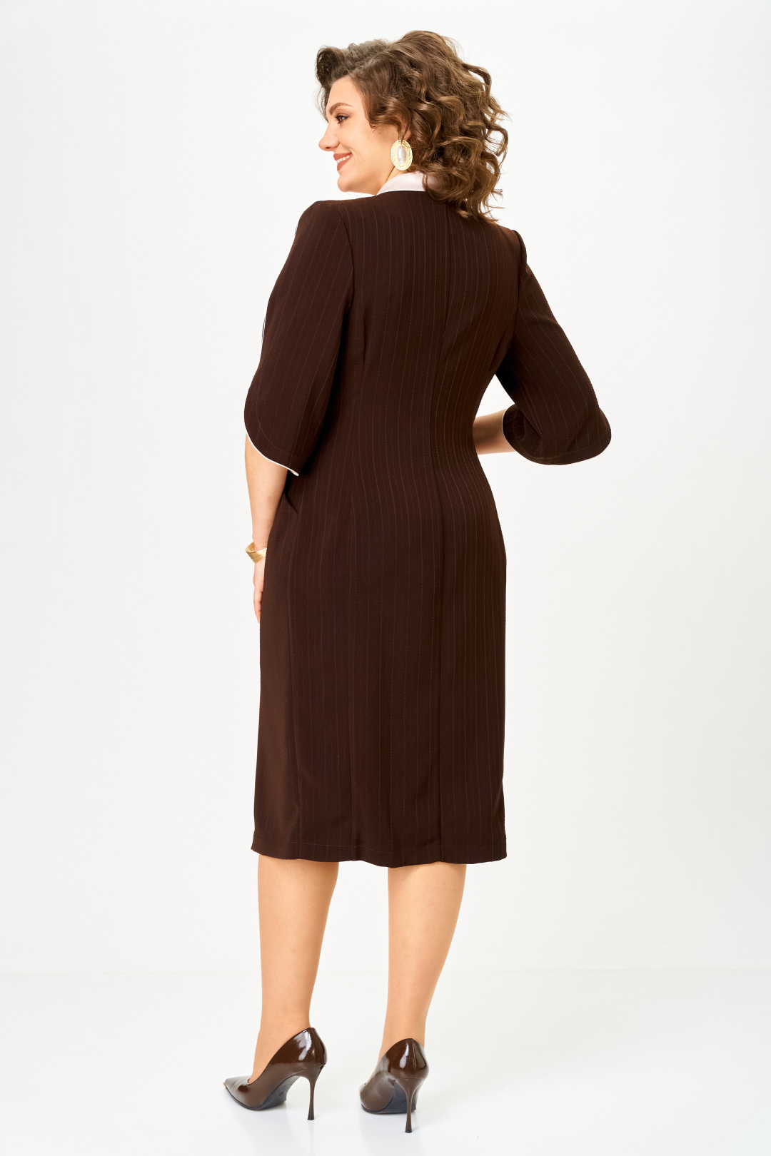 Платье ANASTASIA MAK 1308 коричневый - фото 6