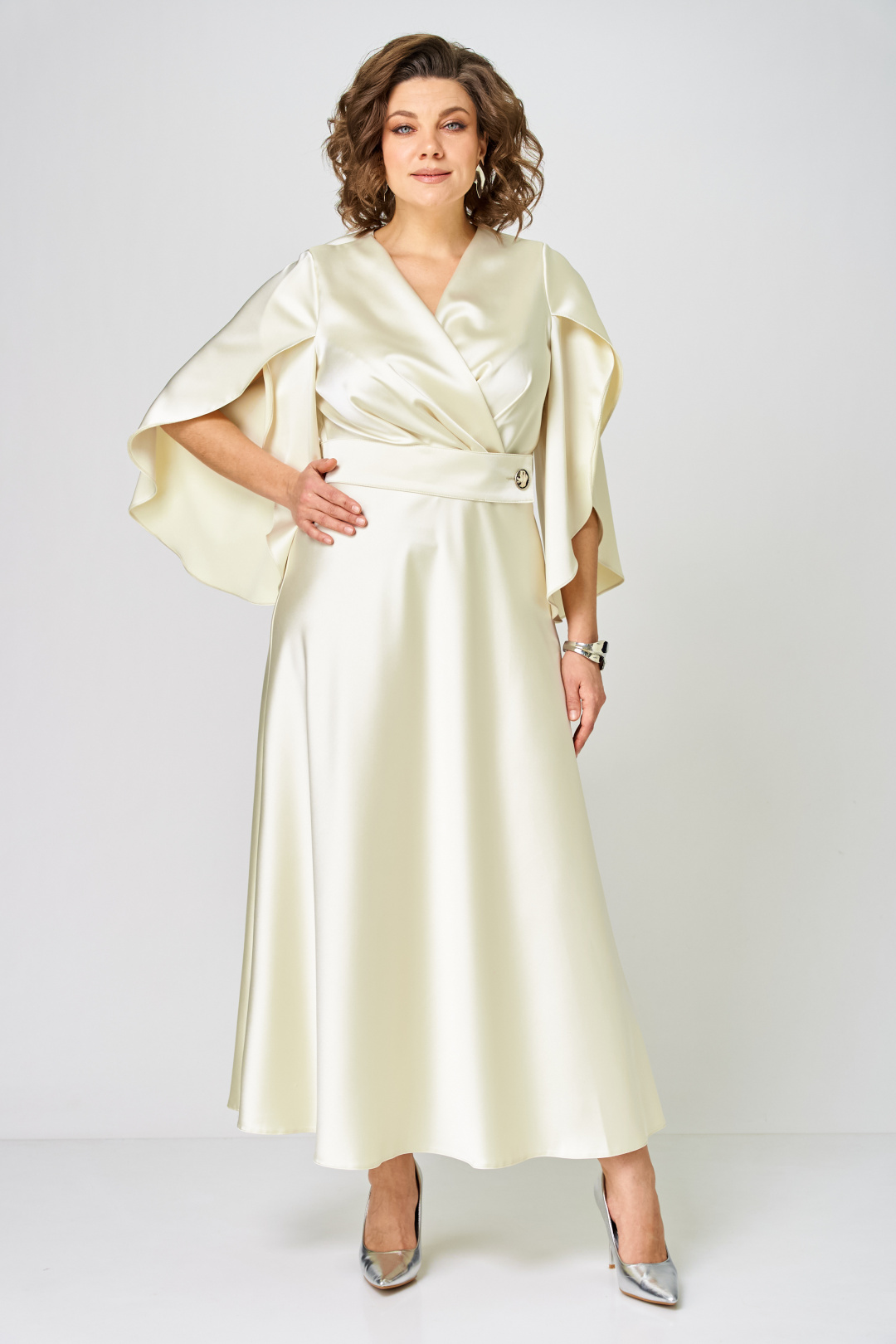 Платье ANASTASIA MAK 1309 молочный - фото 2