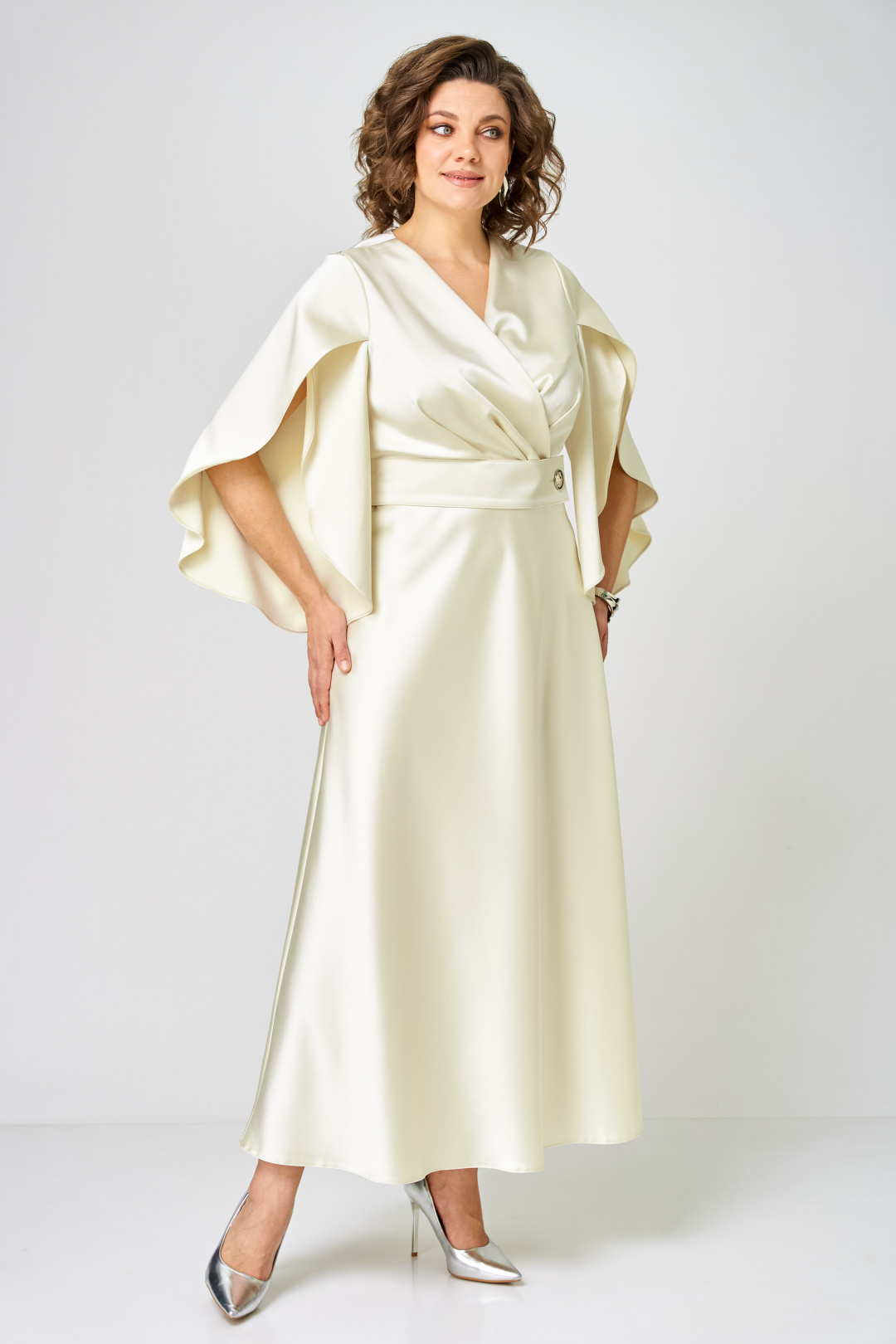 Платье ANASTASIA MAK 1309 молочный - фото 3