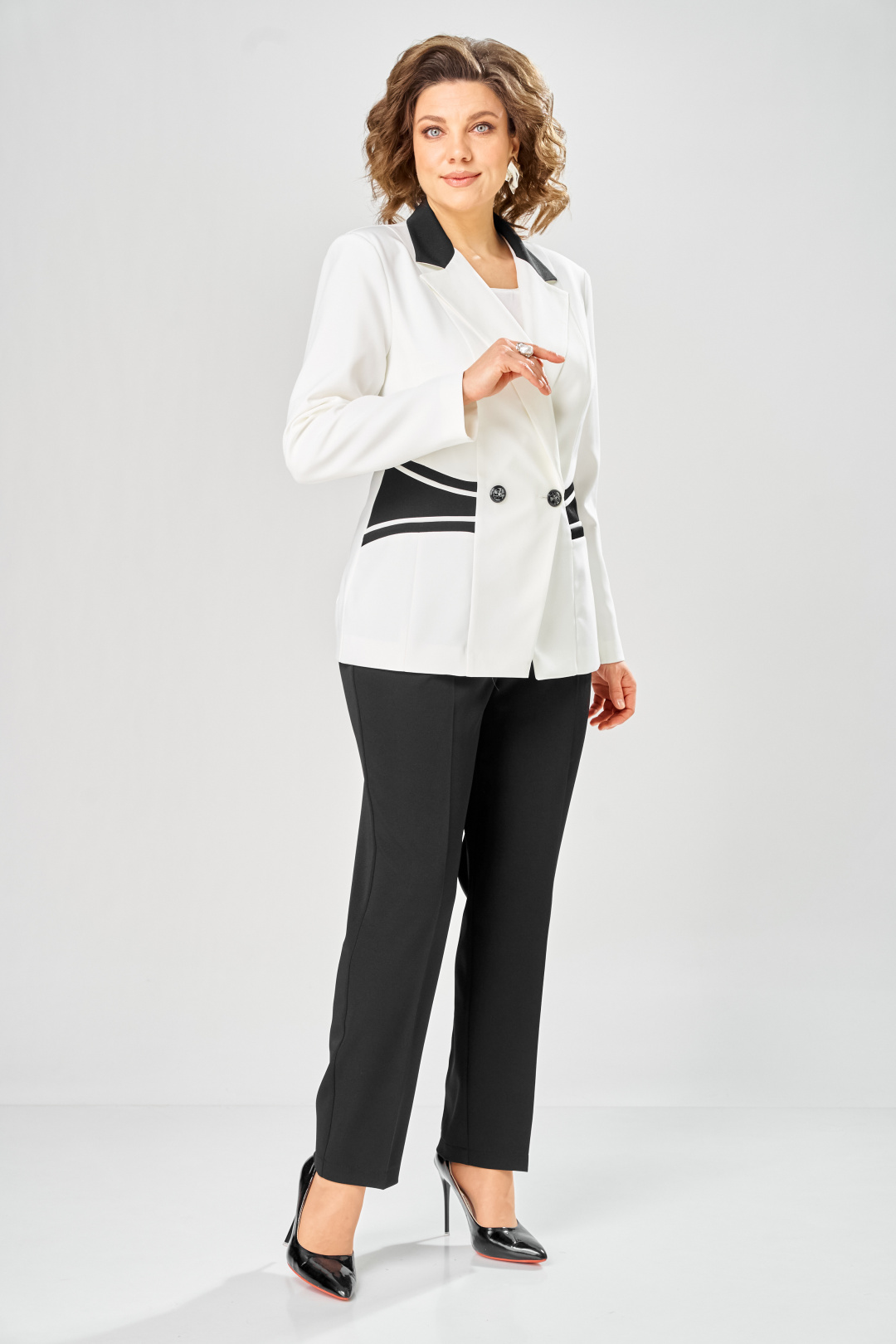 Костюм ANASTASIA MAK 1315 черный + молочный - фото 3