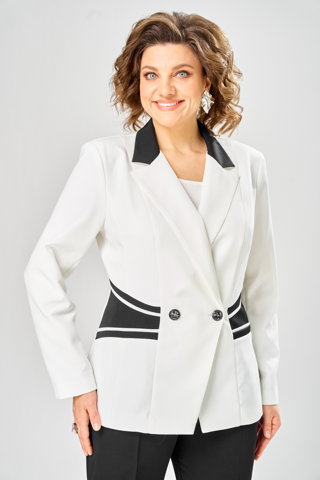 Костюм ANASTASIA MAK 1315 черный + молочный - фото 6