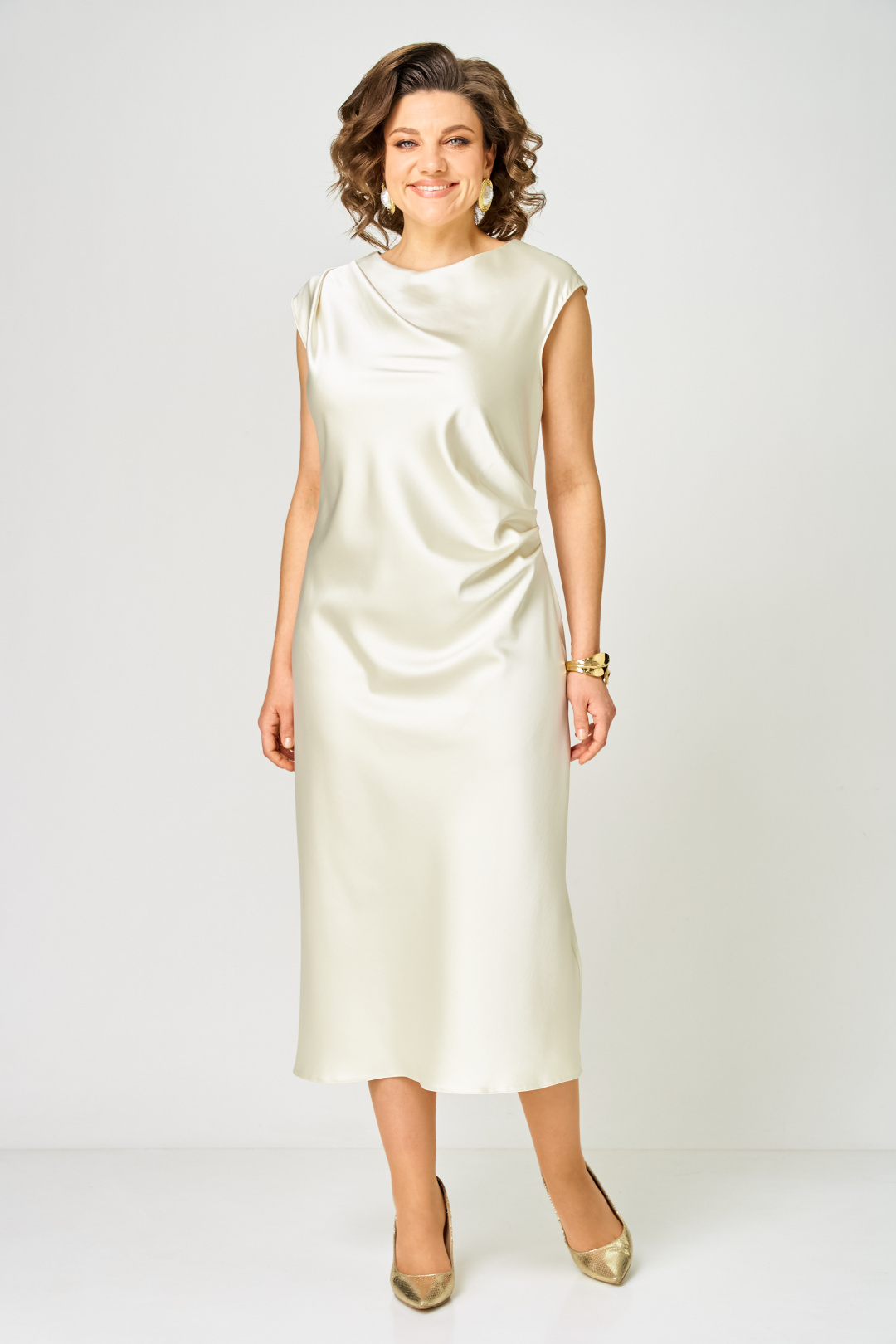 Платье ANASTASIA MAK 1317 молочный - фото 2