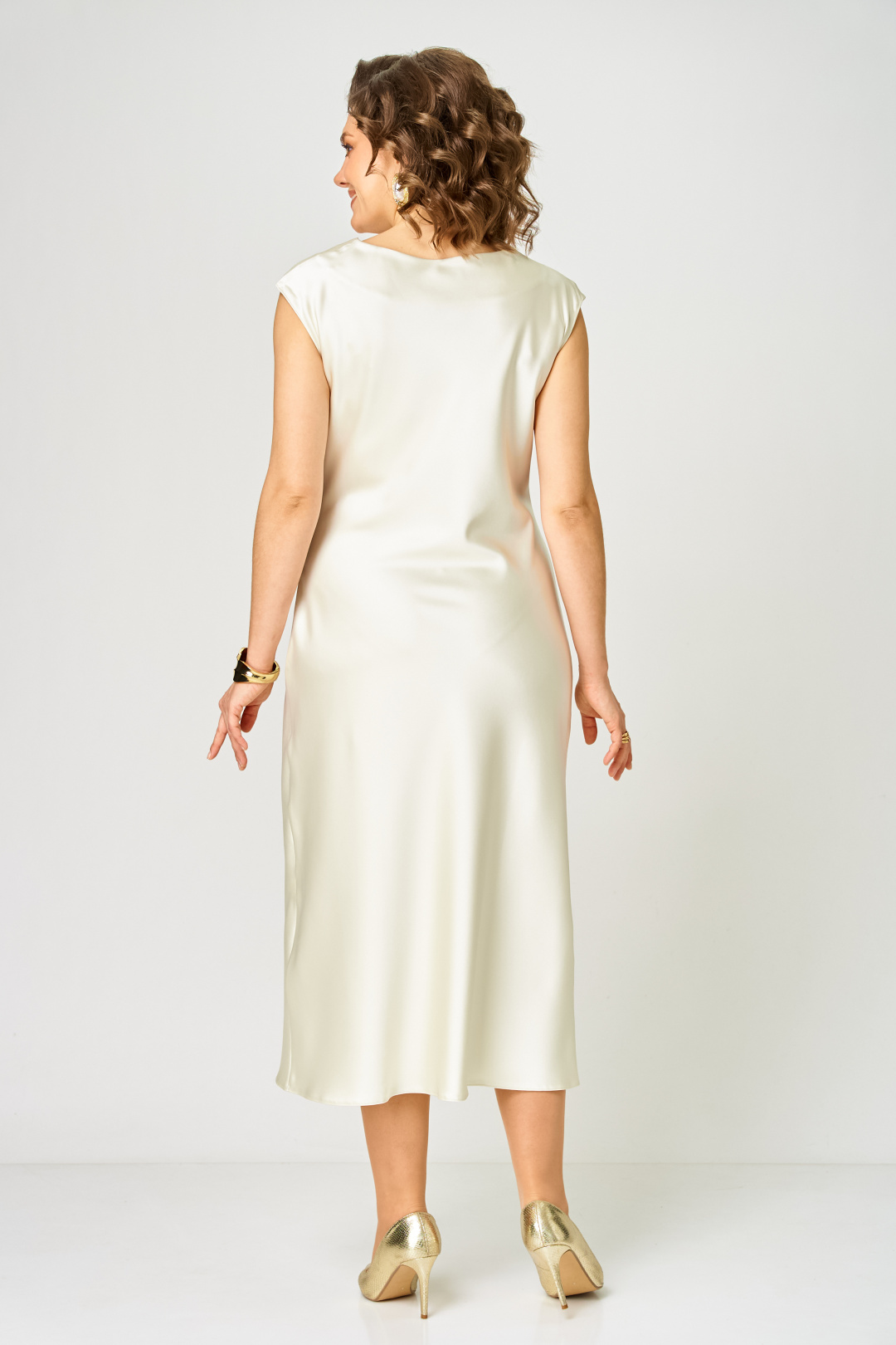Платье ANASTASIA MAK 1317 молочный - фото 5