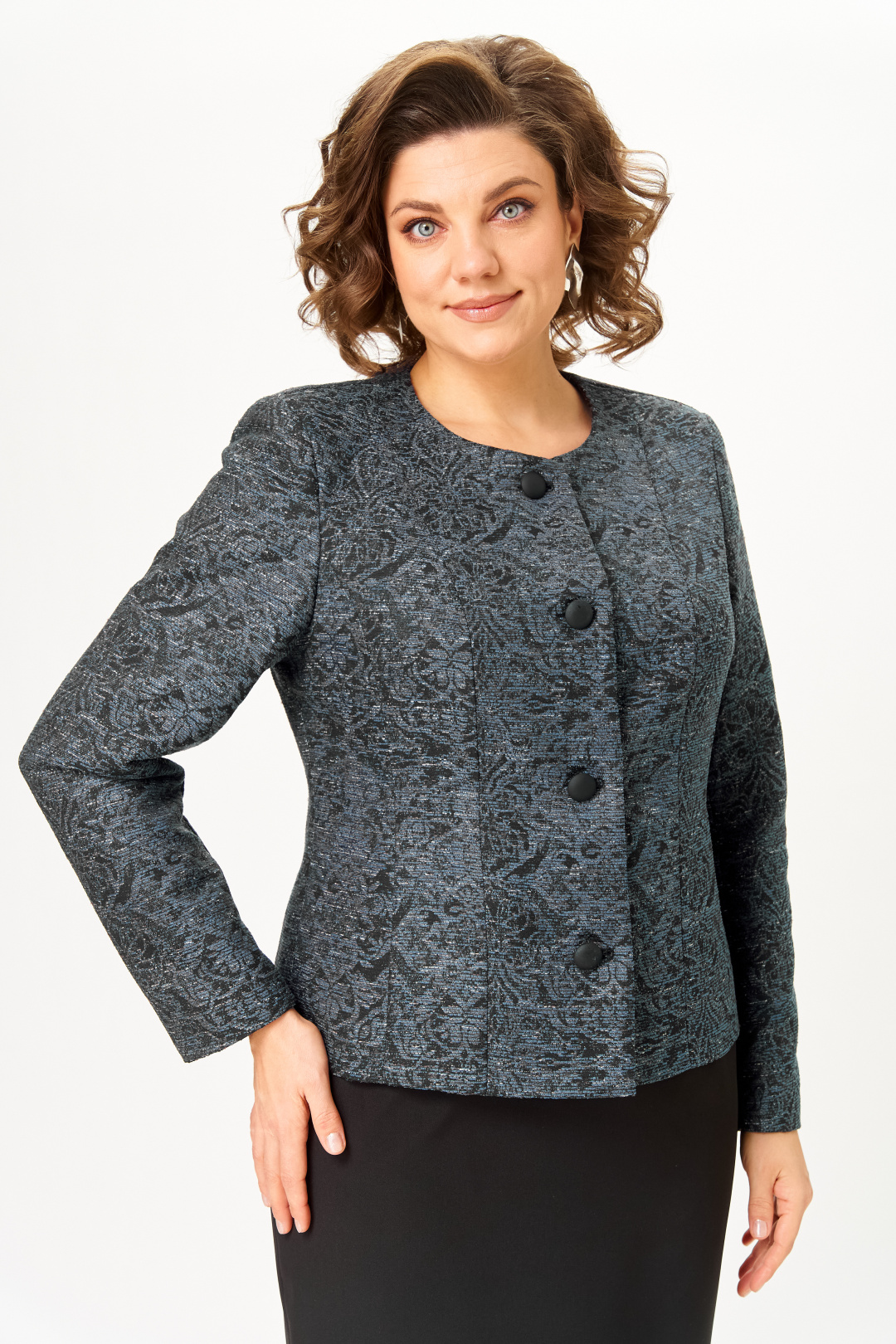 Костюм ANASTASIA MAK 544-С серый + черный - фото 5