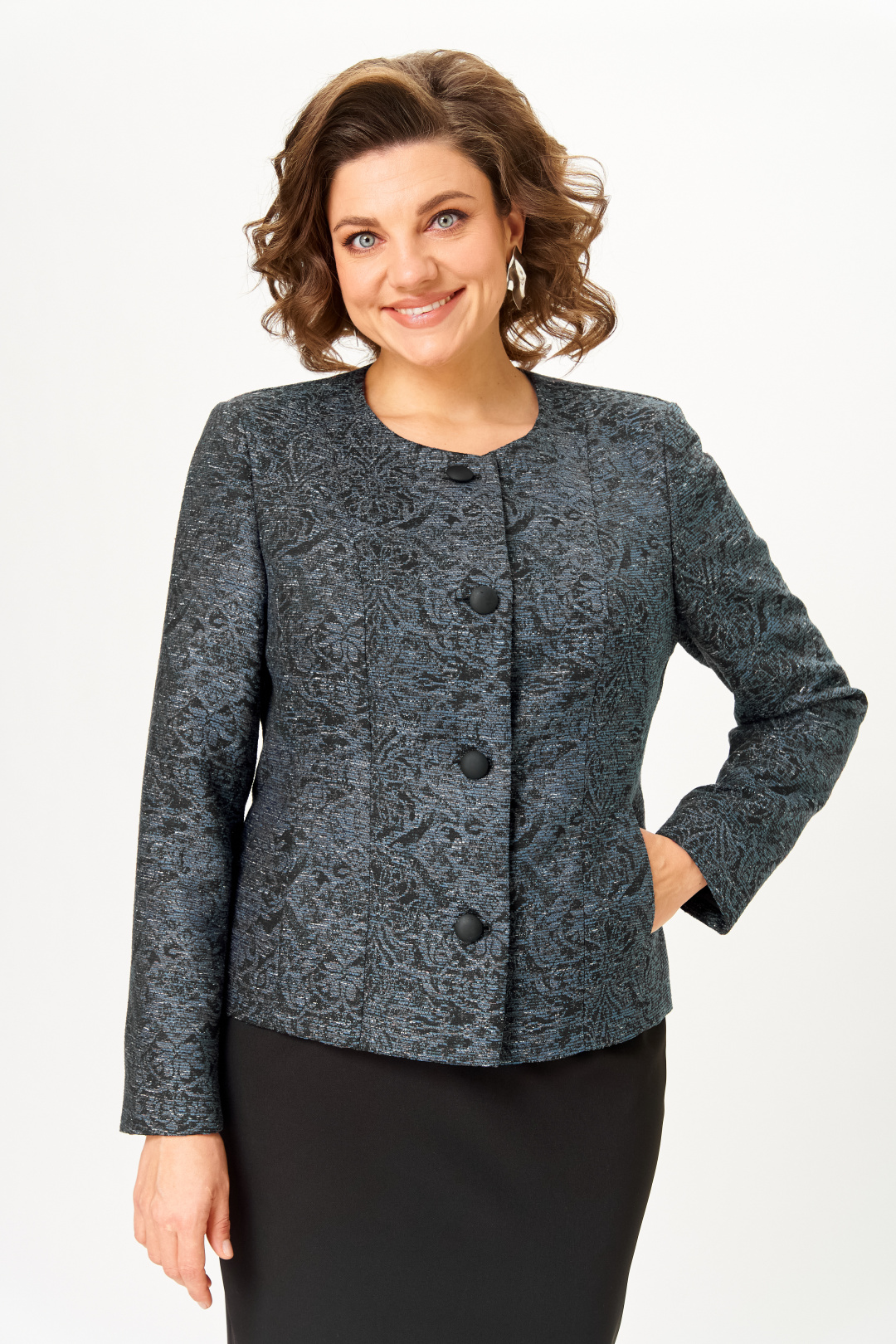 Костюм ANASTASIA MAK 544-С серый + черный - фото 6