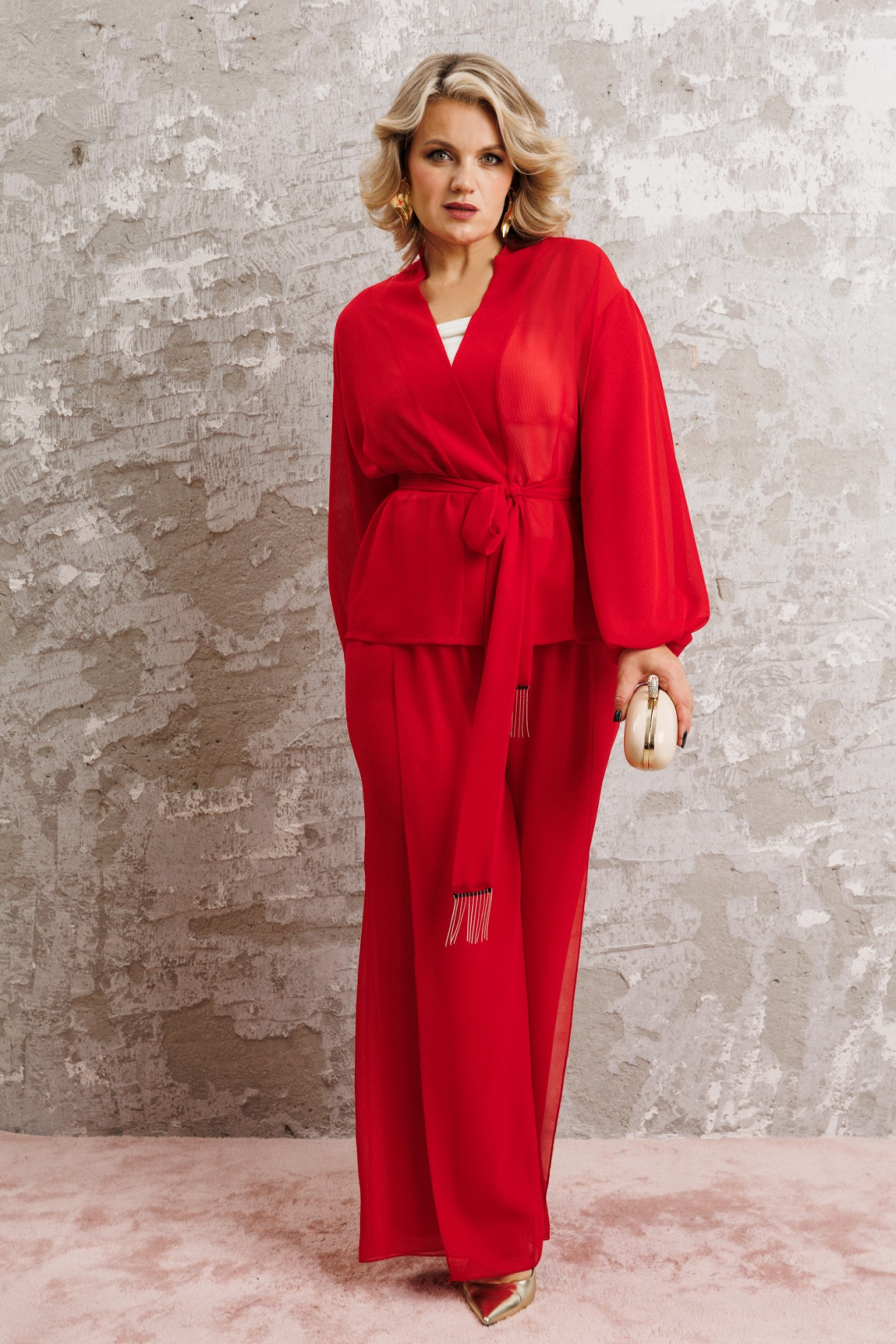 Костюм Anastasia 1063-1 рубиновый красный - фото 1