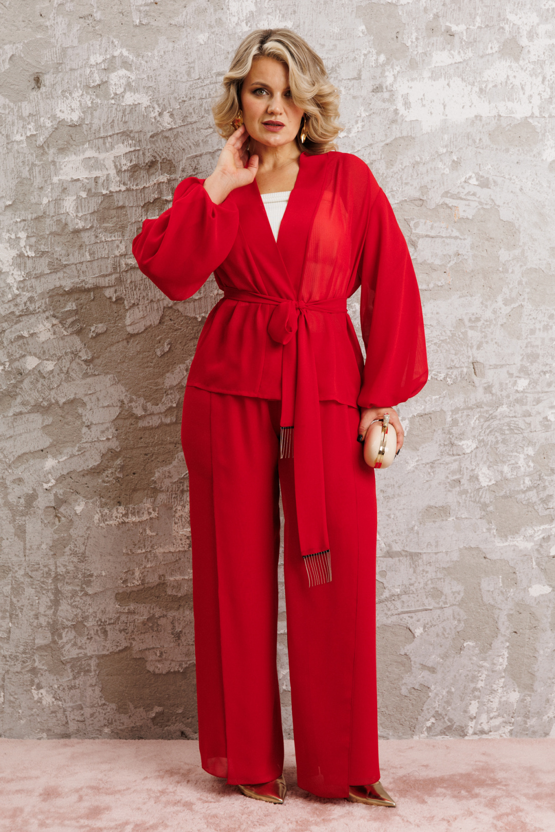 Костюм Anastasia 1063-1 рубиновый красный - фото 3