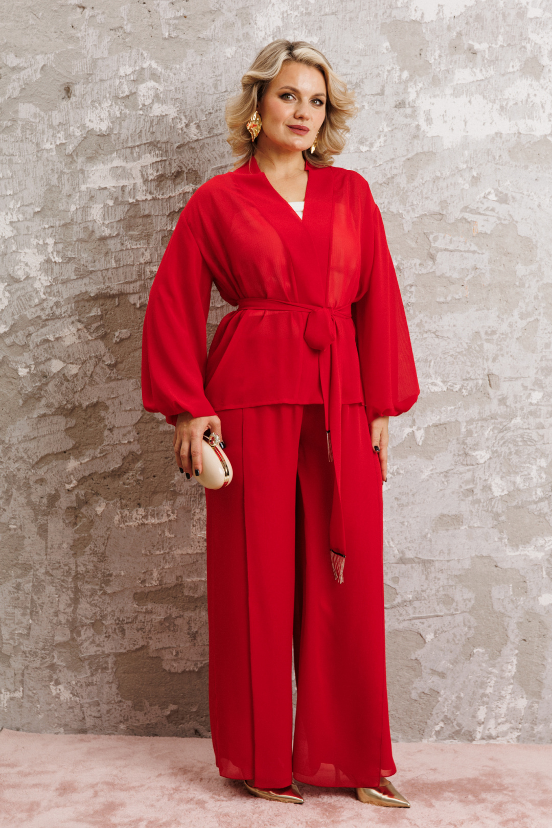 Костюм Anastasia 1063-1 рубиновый красный - фото 4