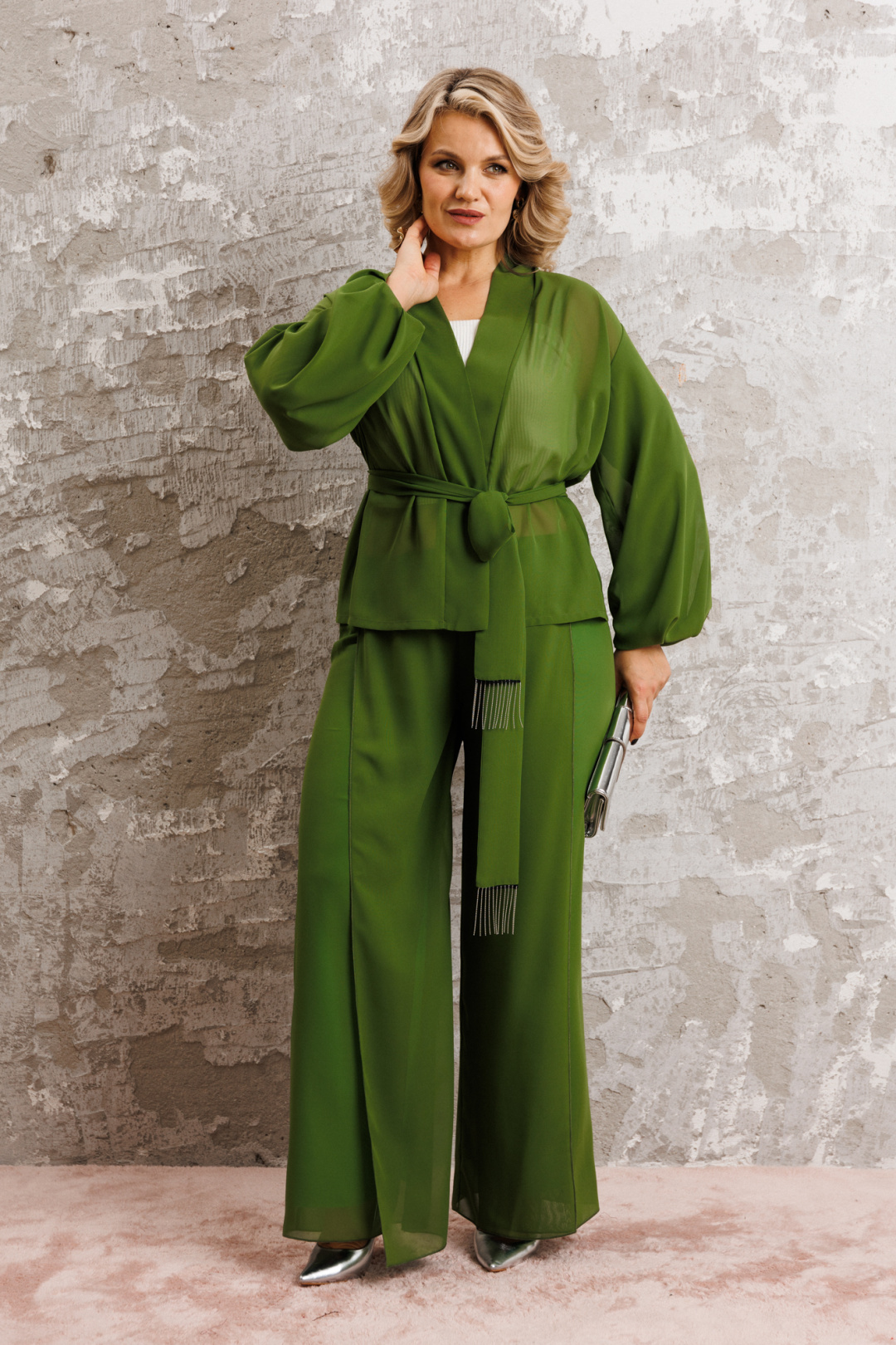 Костюм Anastasia 1063-1 травяной зеленый - фото 5