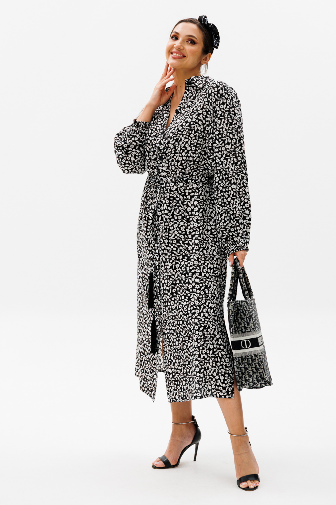 Платье Anastasia 1098.1 черно-белый - фото 2