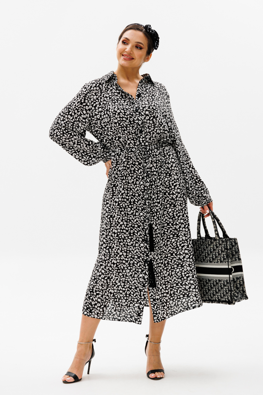 Платье Anastasia 1098.1 черно-белый - фото 1