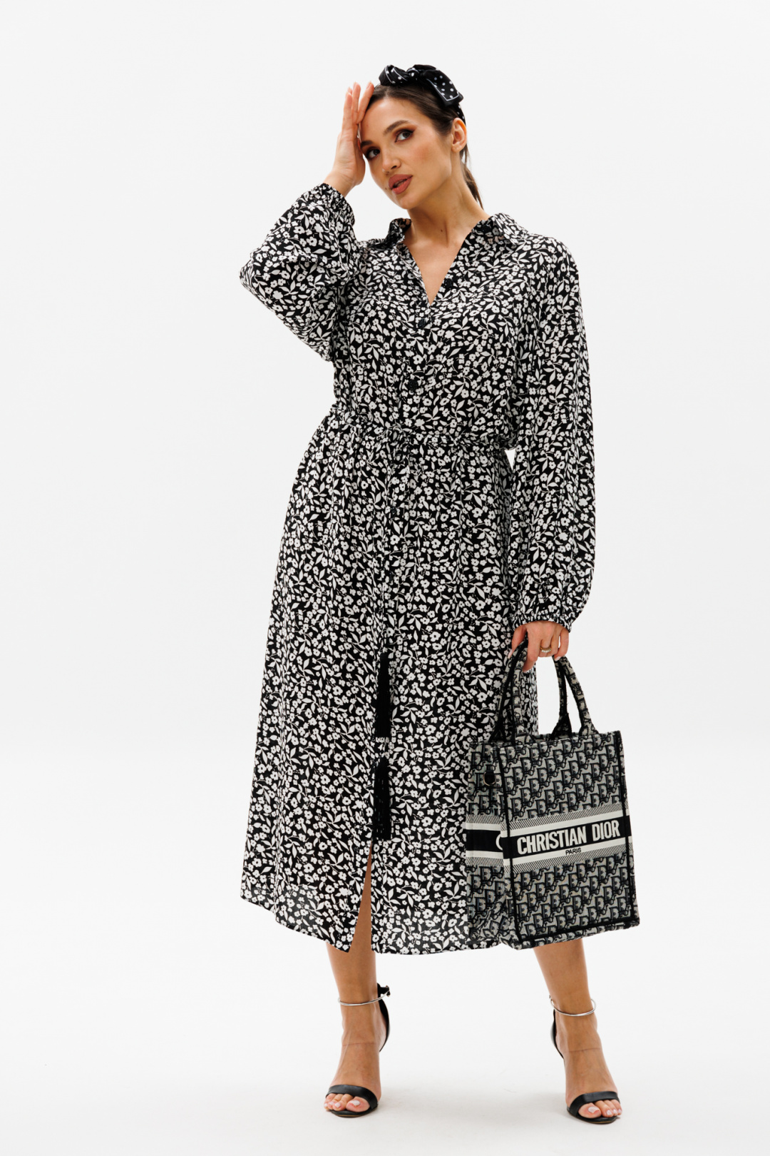 Платье Anastasia 1098.1 черно-белый - фото 3