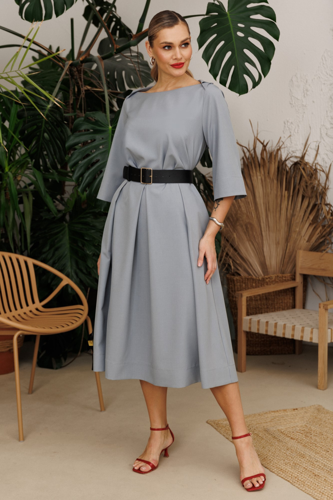 Платье Anastasia 1108-4 светло-серый - фото 1