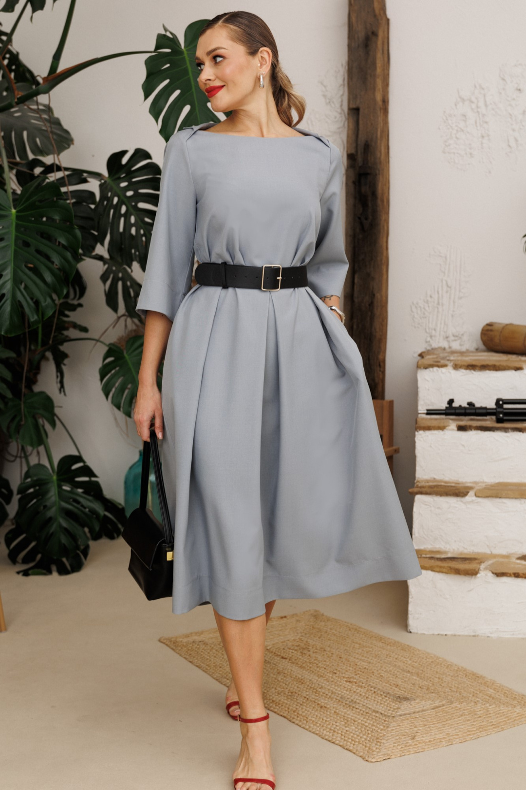 Платье Anastasia 1108-4 светло-серый - фото 3
