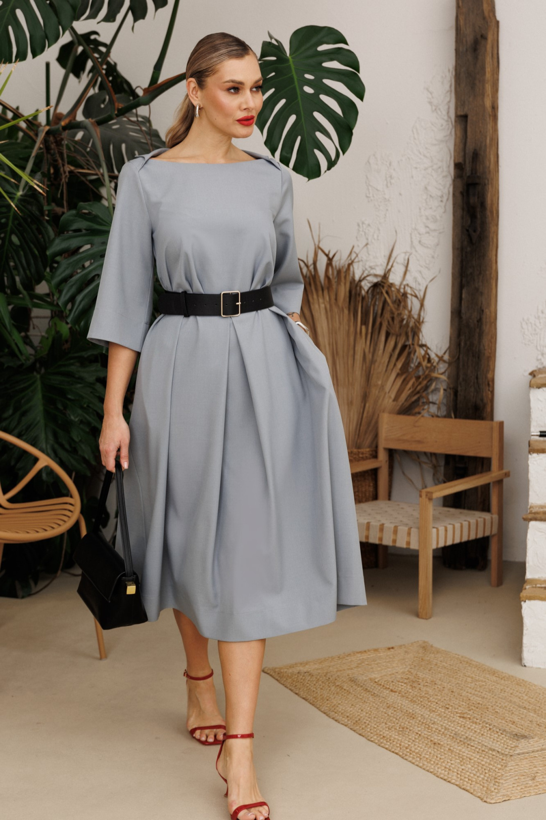 Платье Anastasia 1108-4 светло-серый - фото 4