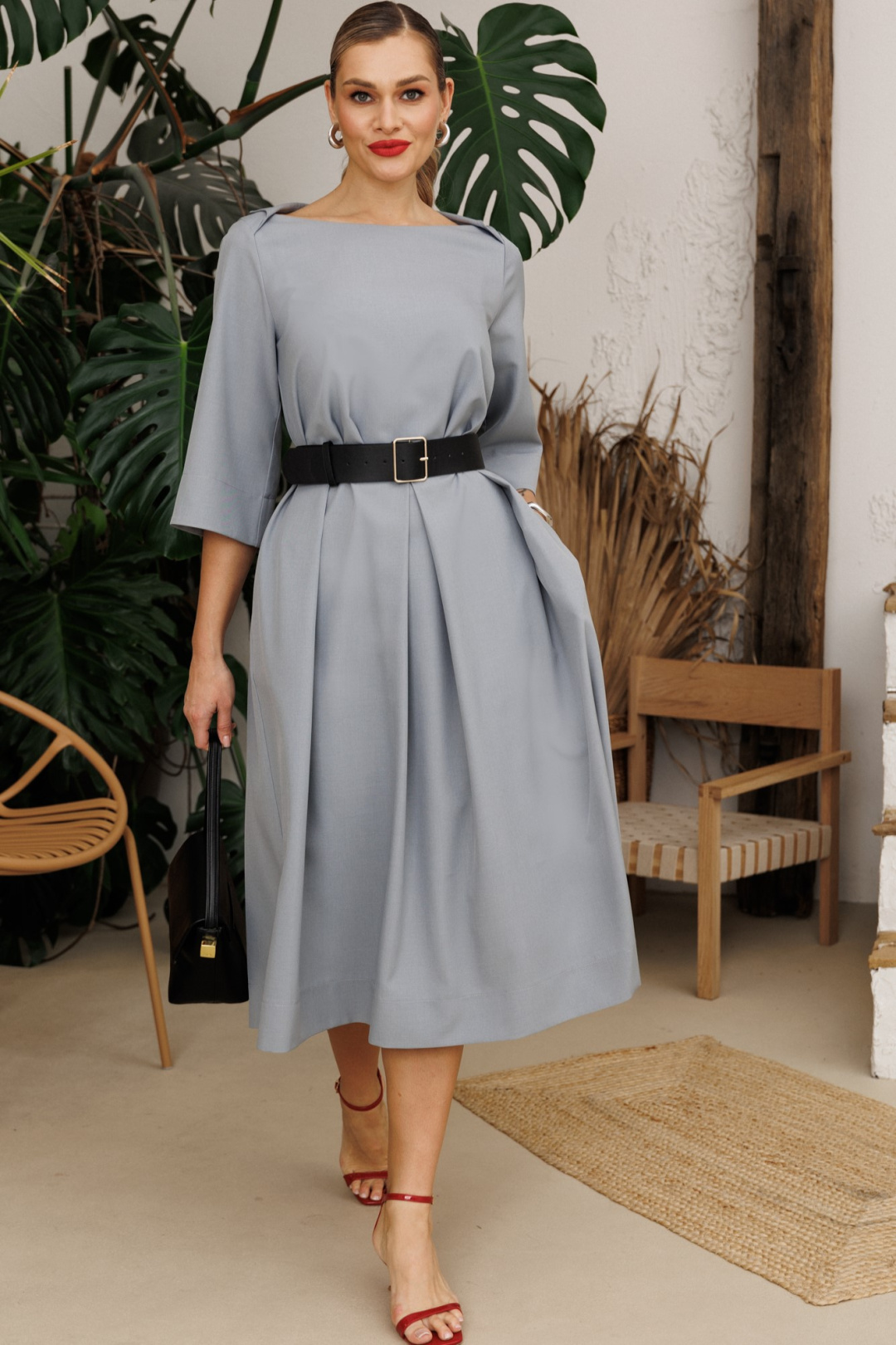 Платье Anastasia 1108-4 светло-серый - фото 5