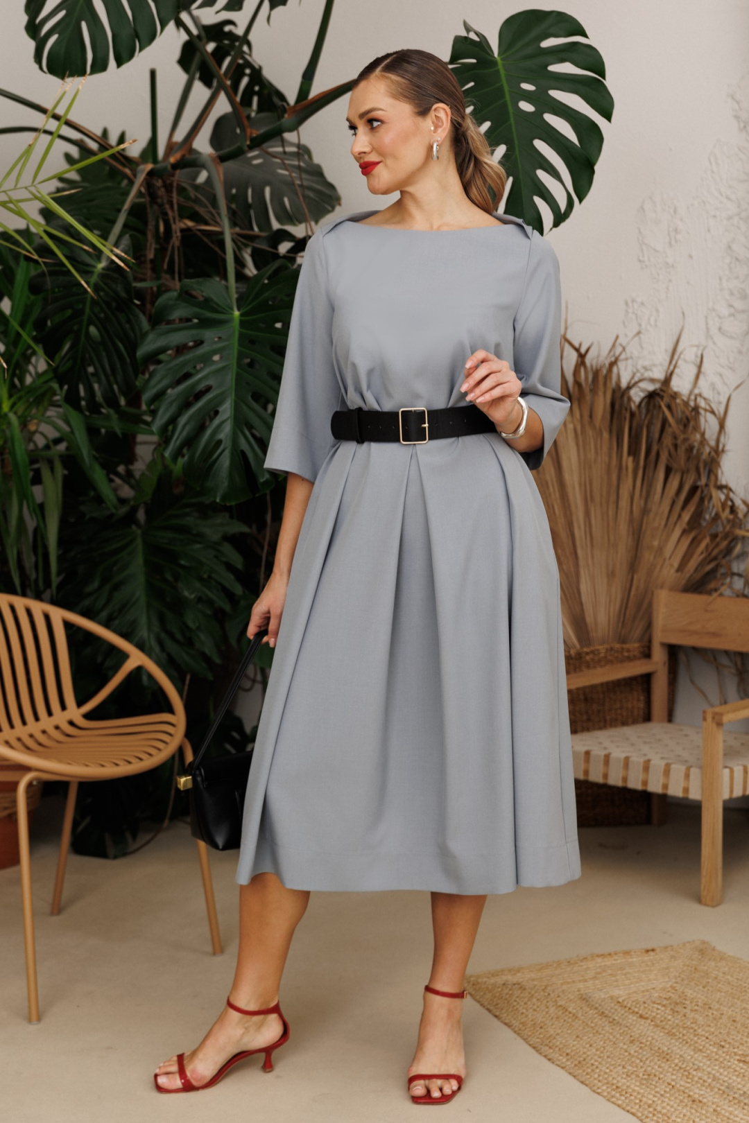 Платье Anastasia 1108-4 светло-серый - фото 6