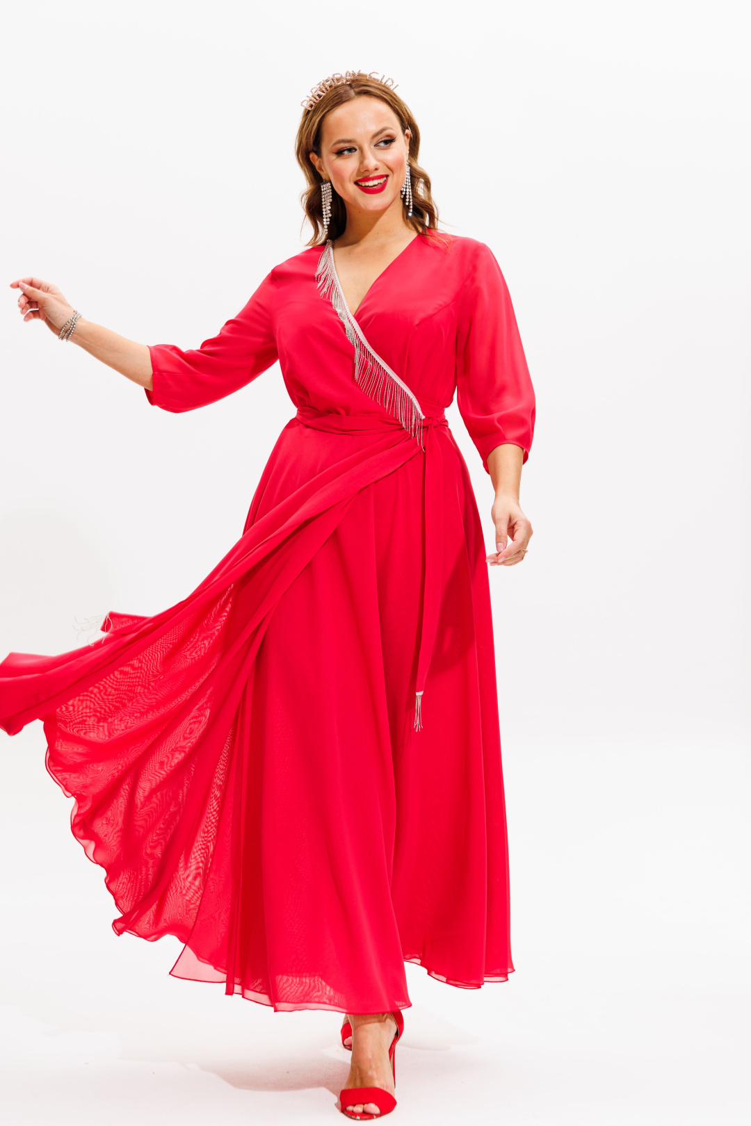 Платье Anastasia 1113 коралл - фото 1