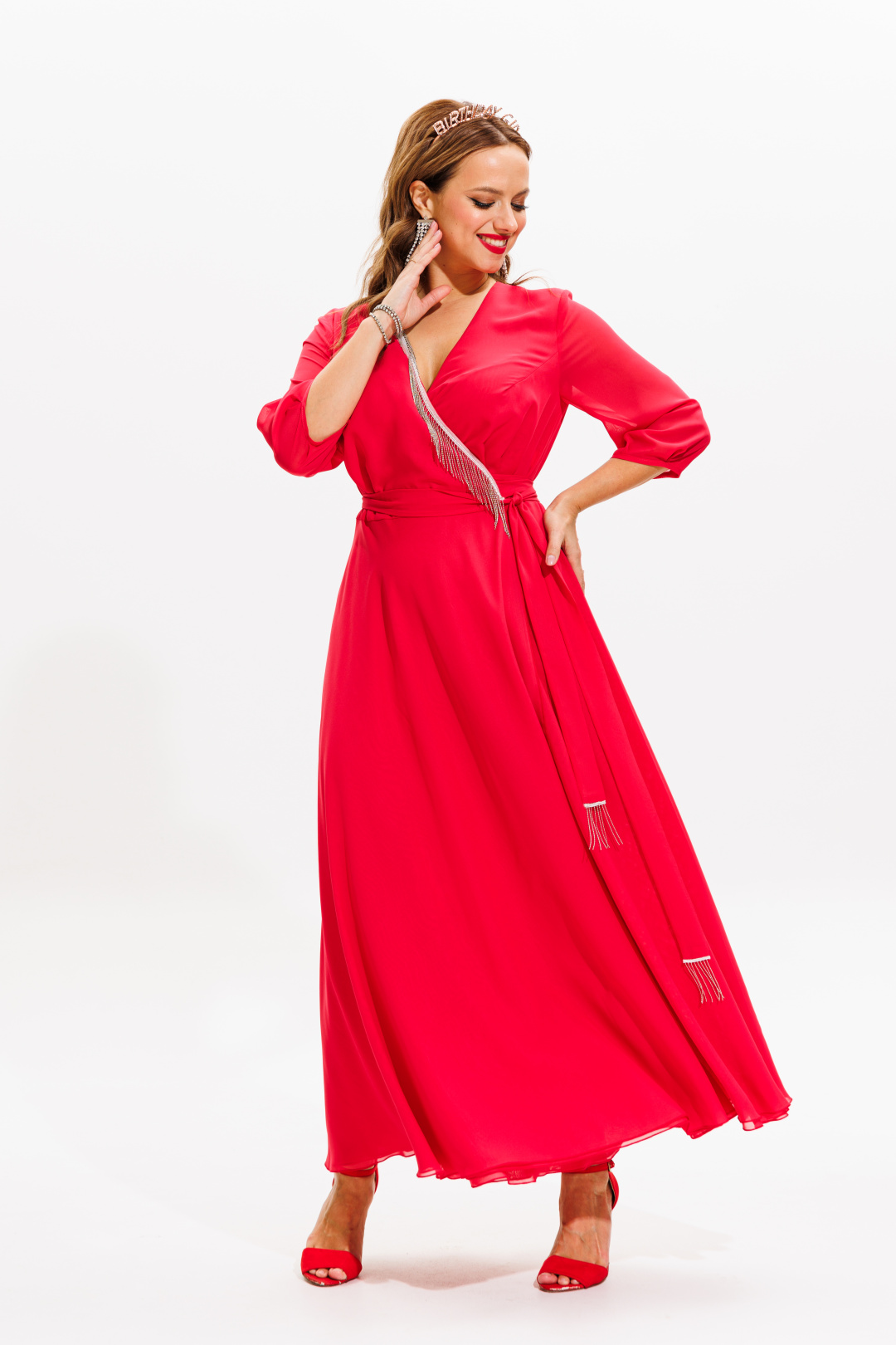 Платье Anastasia 1113 коралл - фото 2