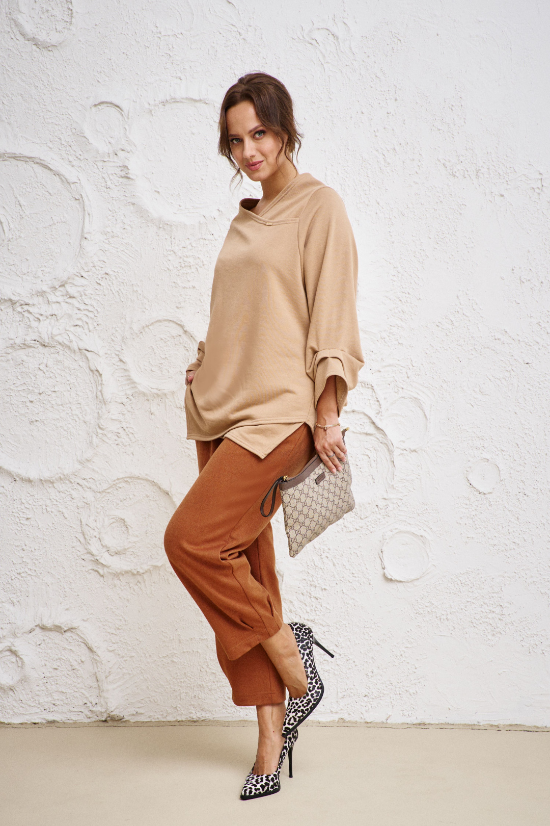 Костюм Anastasia 1142 бежевый/трерракот - фото 2