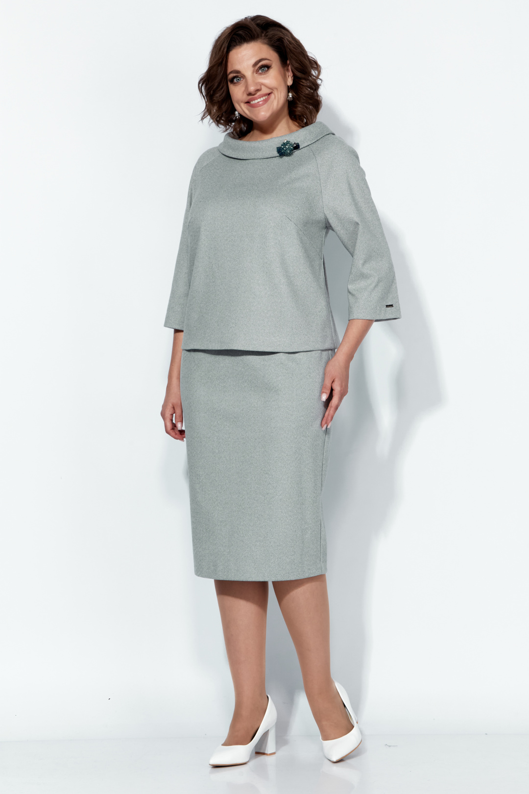 Костюм Anastasia 1163 оливково-серый