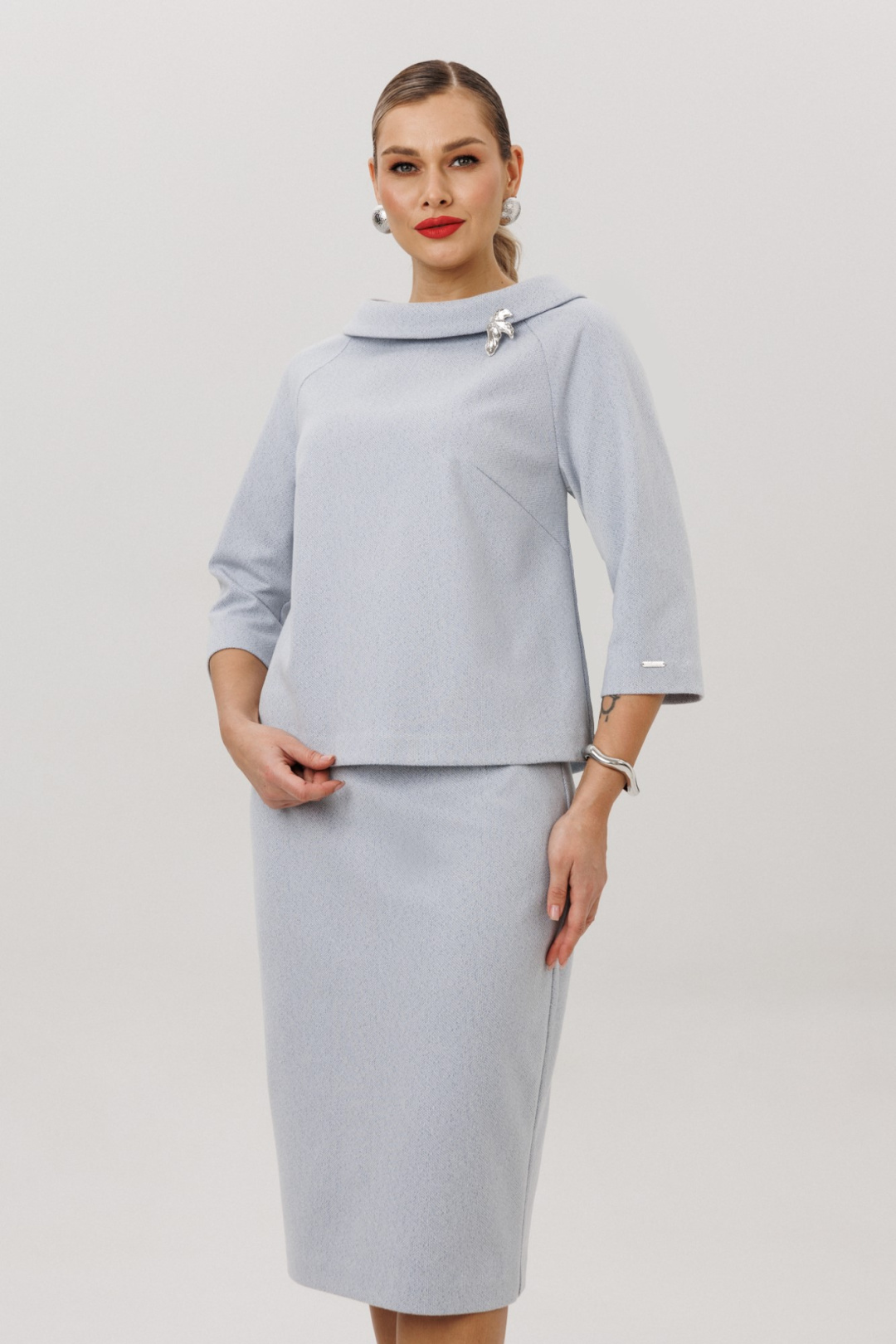 Костюм Anastasia 1163 серо-голубой - фото 1