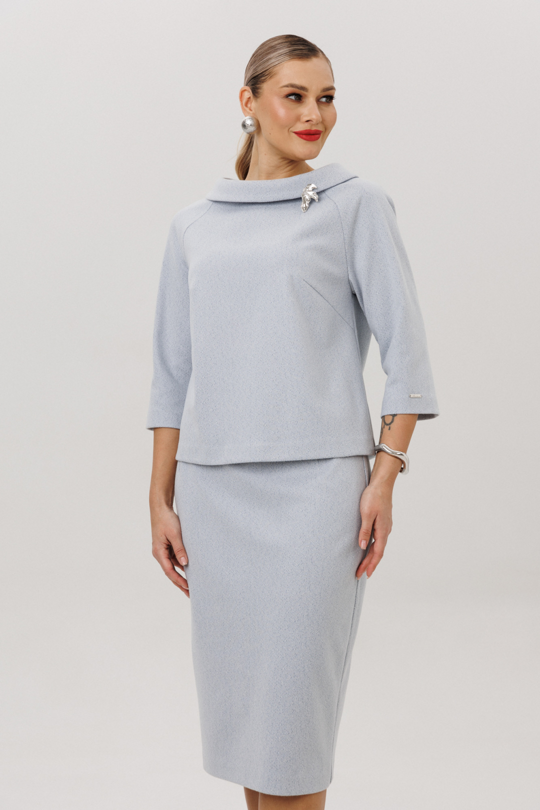 Костюм Anastasia 1163 серо-голубой - фото 2