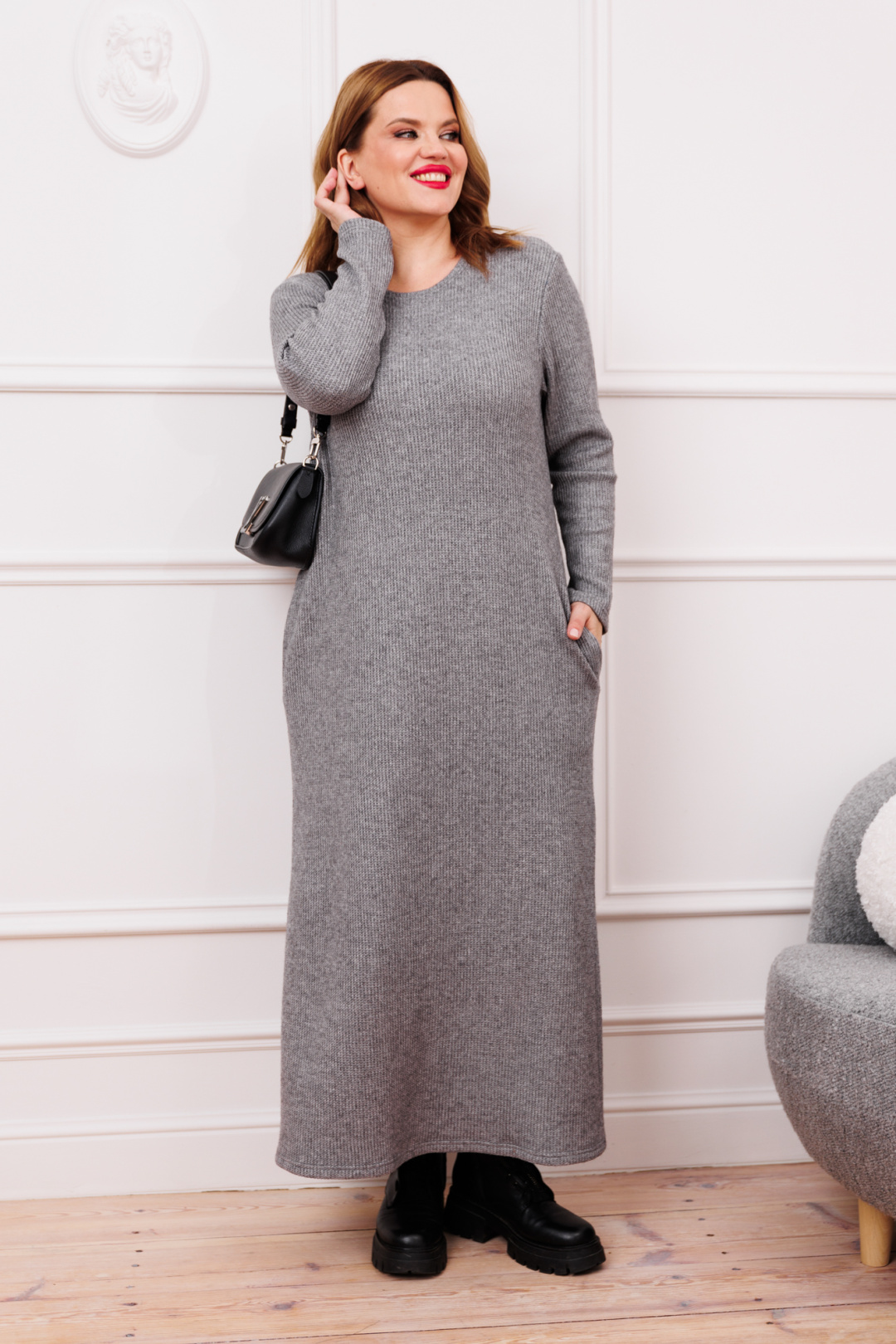 Платье Anastasia 1175 серый - фото 5