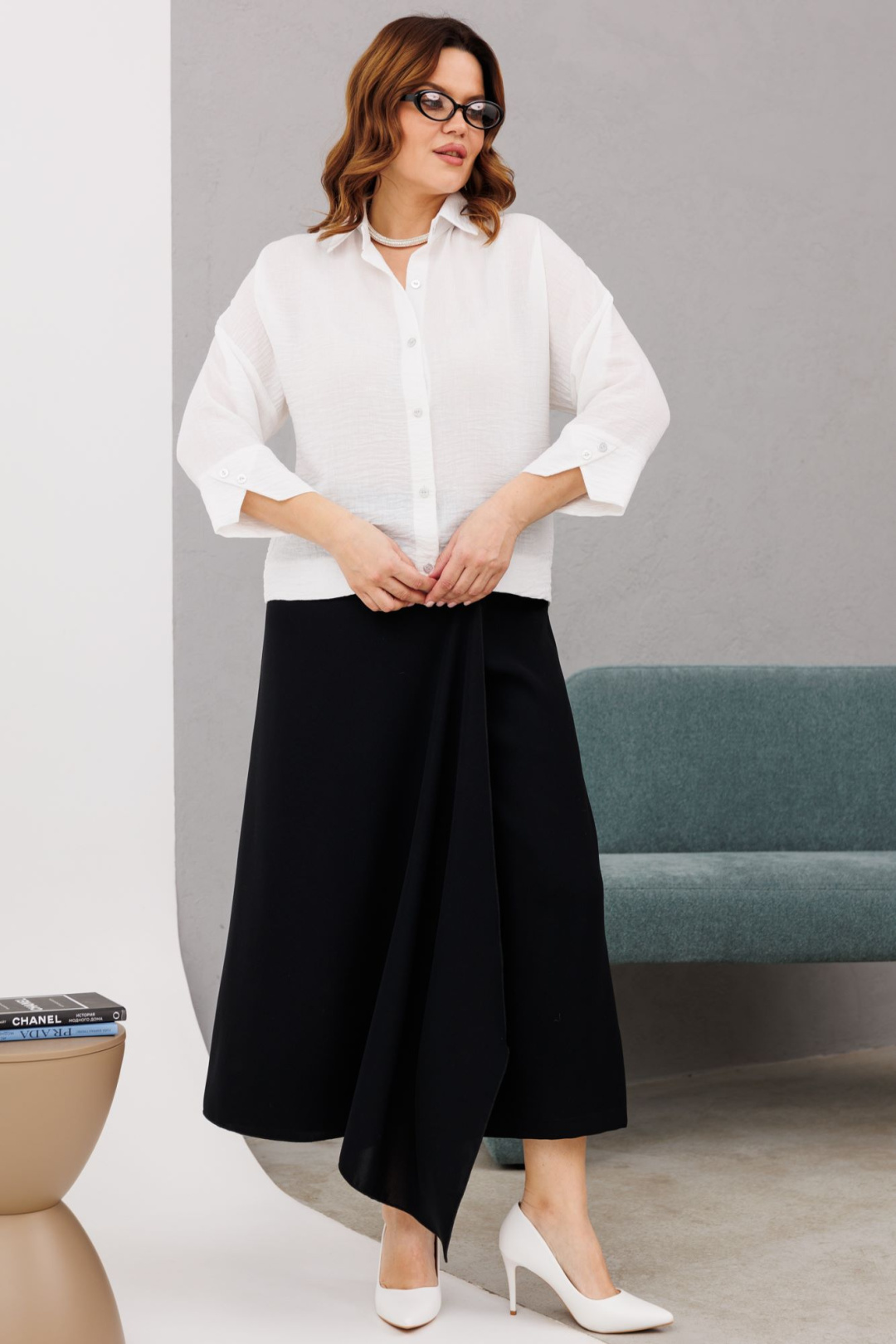 Костюм Anastasia 1200 молочный + черный - фото 2