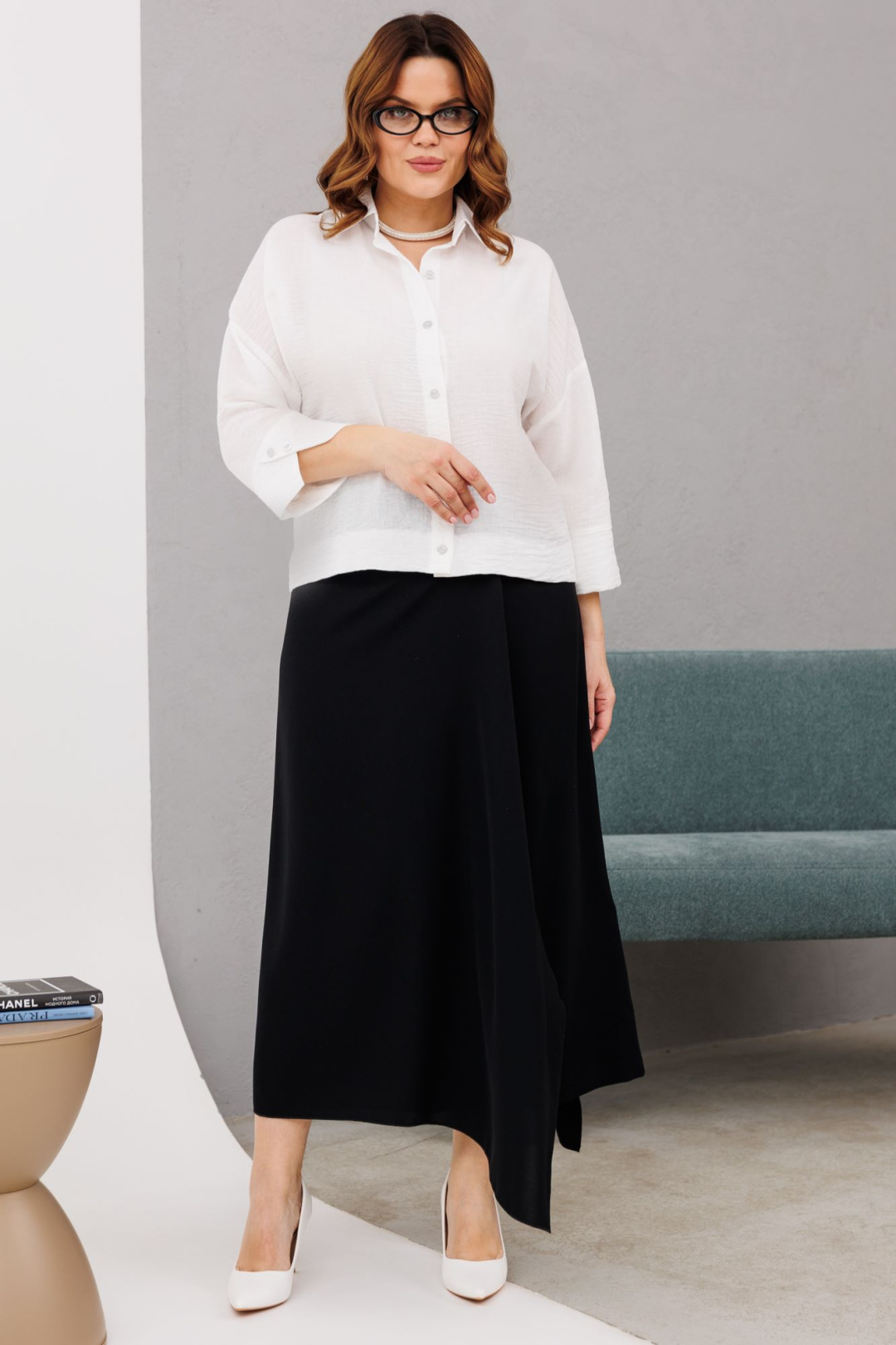 Костюм Anastasia 1200 молочный + черный - фото 3