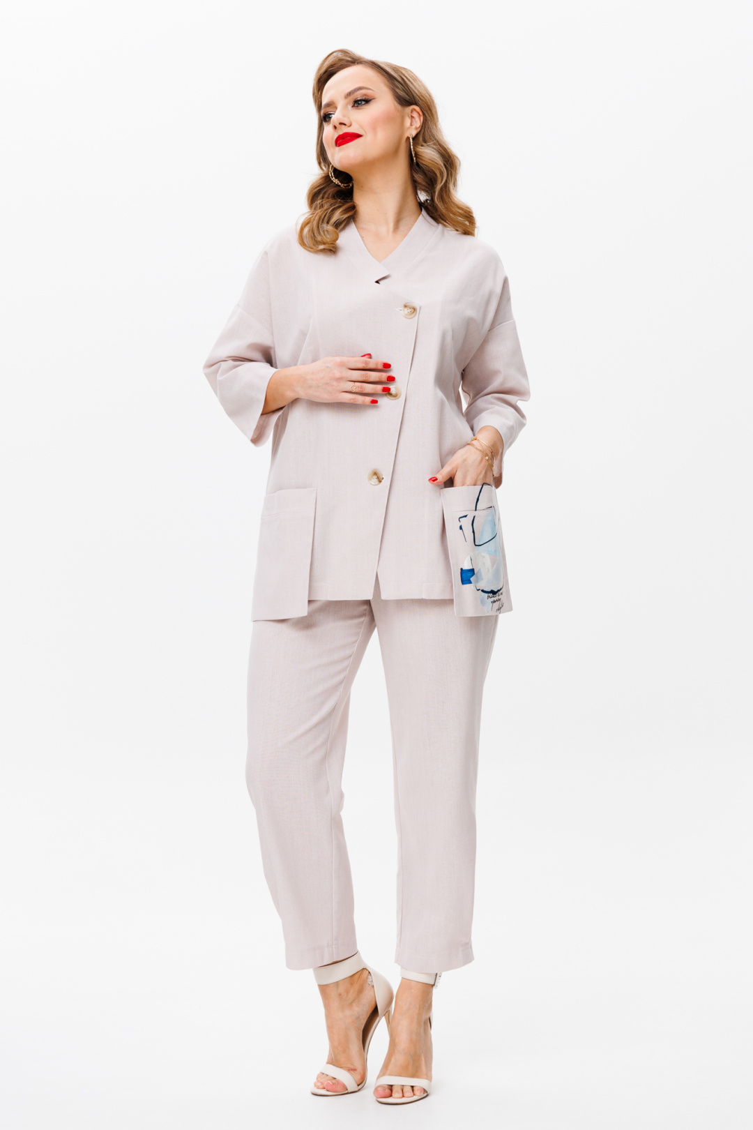 Костюм Anastasia 1202 пудровый - фото 6