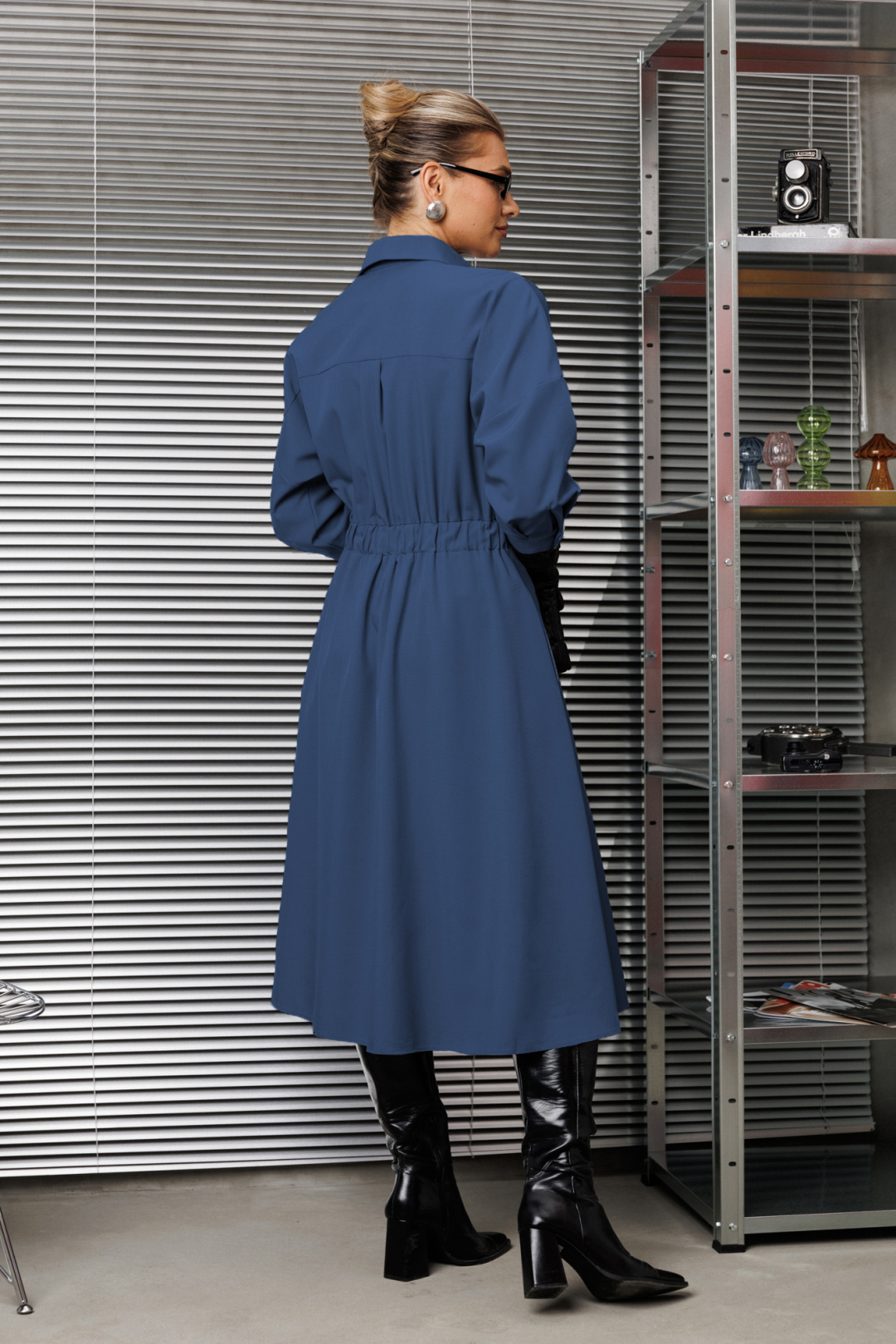 Платье Anastasia 1229-1 синий - фото 3