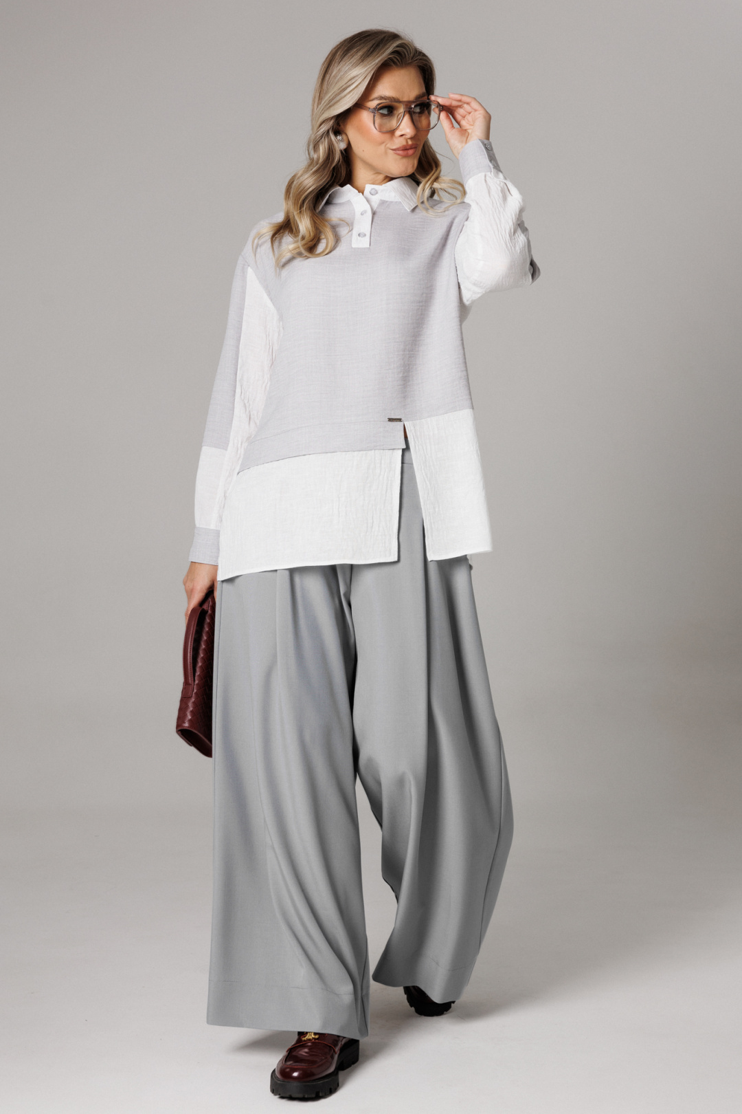 Костюм Anastasia 1242-2 французский серый - фото 2