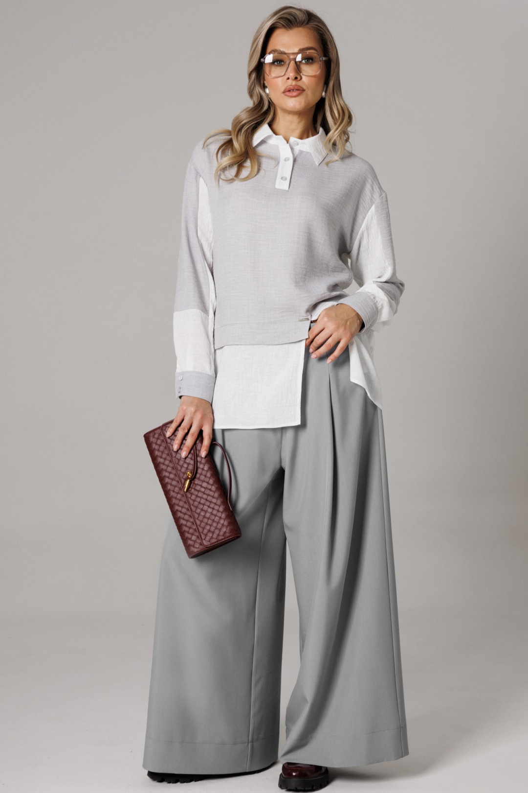 Костюм Anastasia 1242-2 французский серый - фото 3