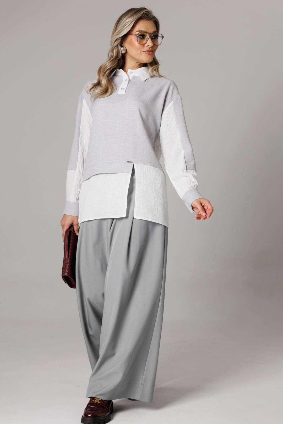 Костюм Anastasia 1242-2 французский серый - фото 4