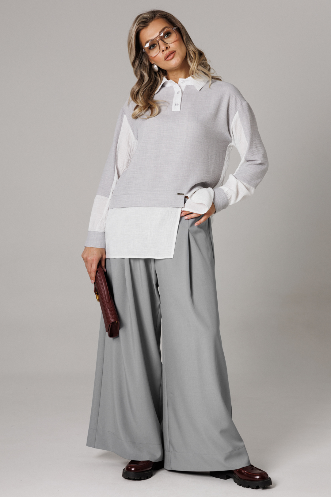 Костюм Anastasia 1242-2 французский серый - фото 6